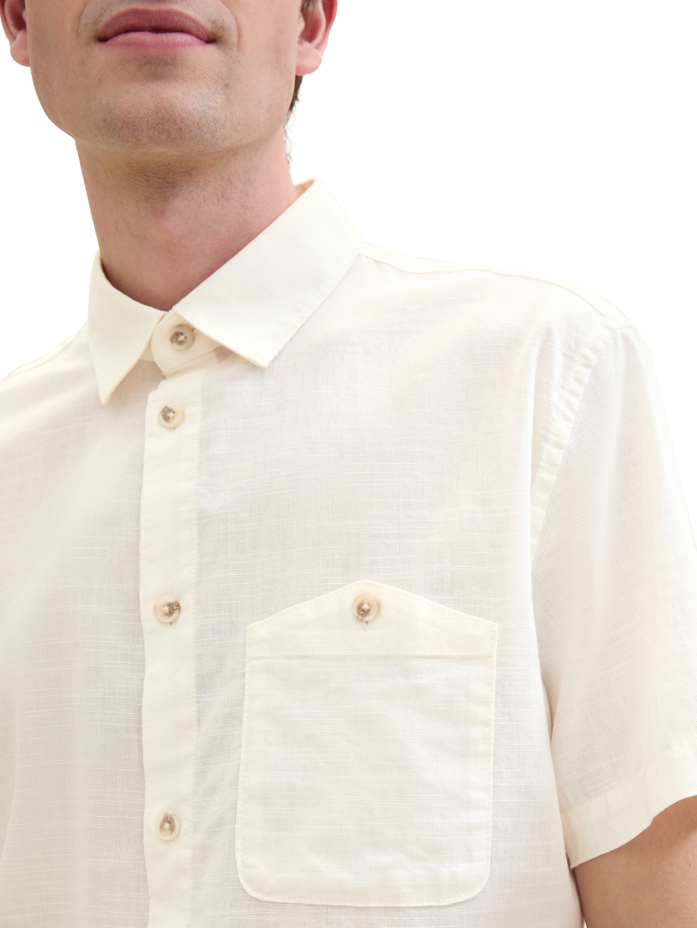 TOM TAILOR Denim Kurzarmhemd, mit melierter Optik