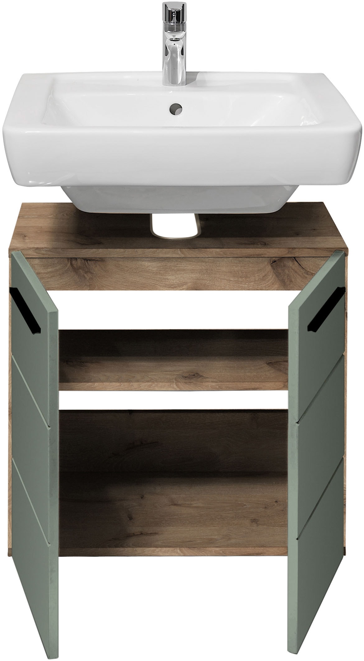 BASIC by Balculina Waschbeckenunterschrank »Vista BxHxT 60x62x31« 1 Stk. tlg. Breite 60cm, Kunststoffgriffe, Made in Europa