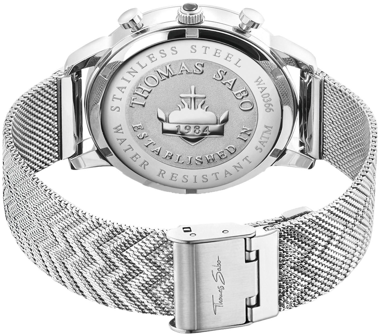 THOMAS SABO Chronograph »ARIZONA SPIRIT«, Quarzuhr, Armbanduhr, Herren, Datum, Stoppfunktion, Hämatit-Steine