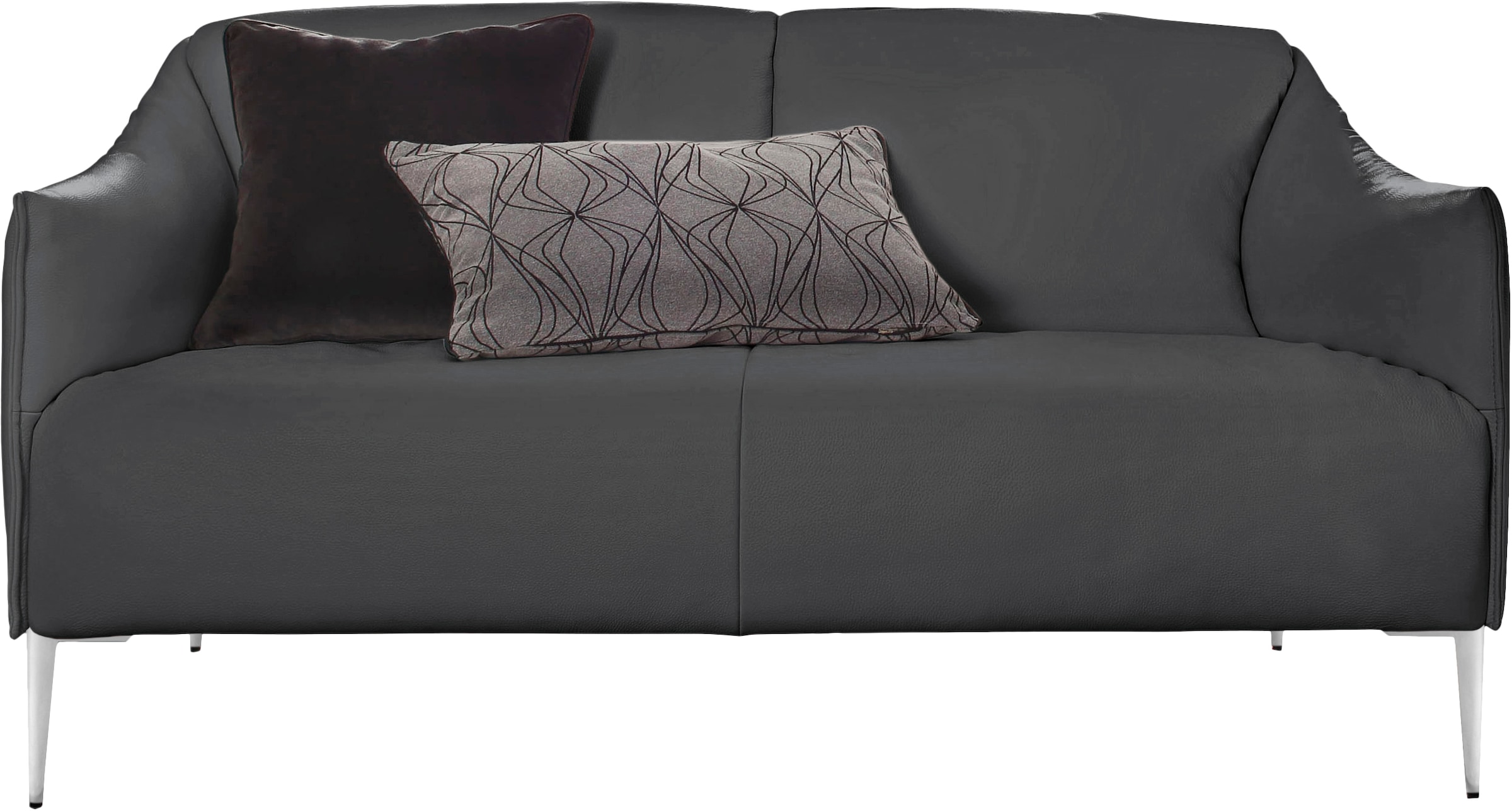 W.SCHILLIG 2-Sitzer »sally Design Sofa mit schmalen Armlehnen, bequem und elegant« mit Metallfüßen in Chrom glänzend, Breite 154 cm