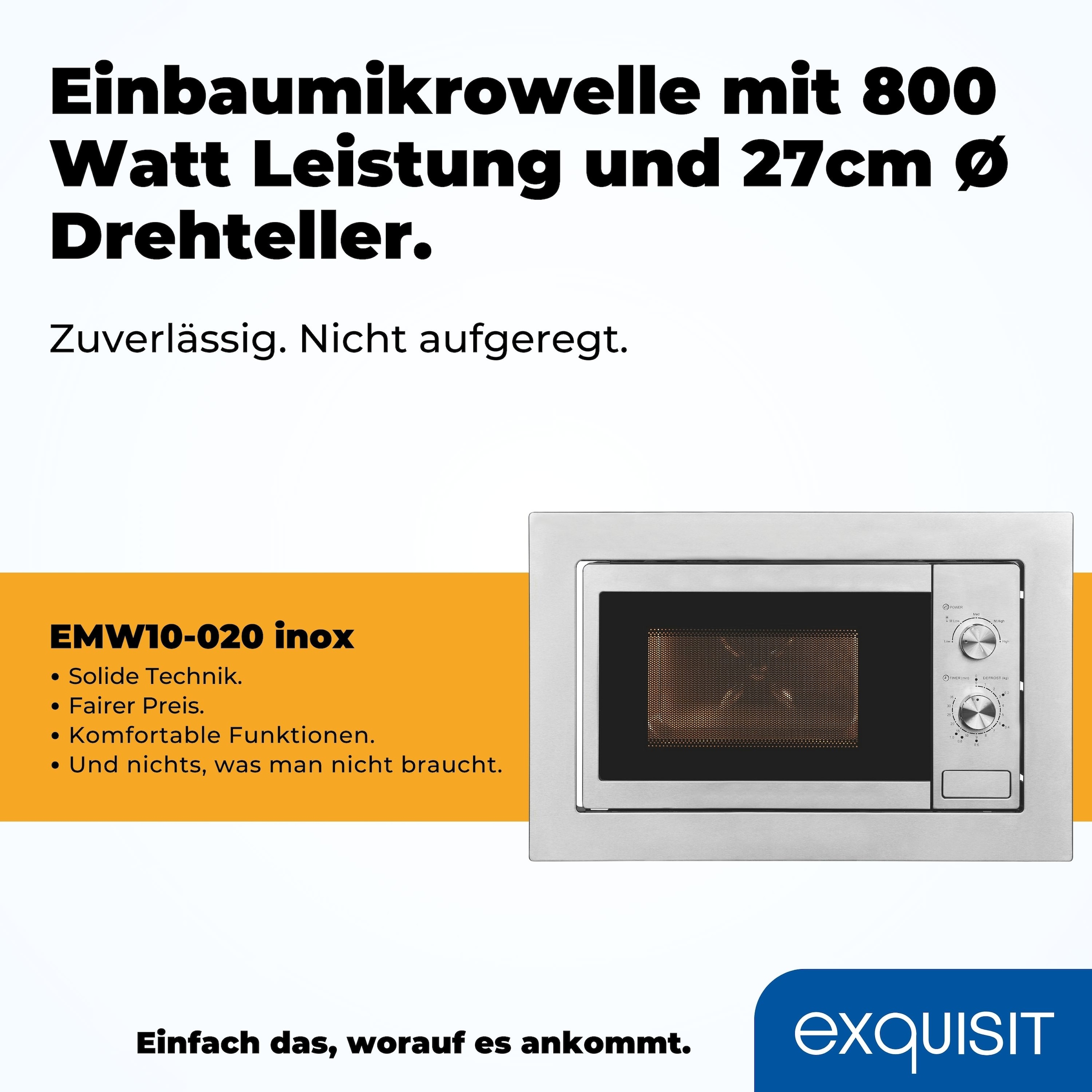 exquisit Einbau-Mikrowelle »EMW10-020«, Mikrowelle, 1300 W