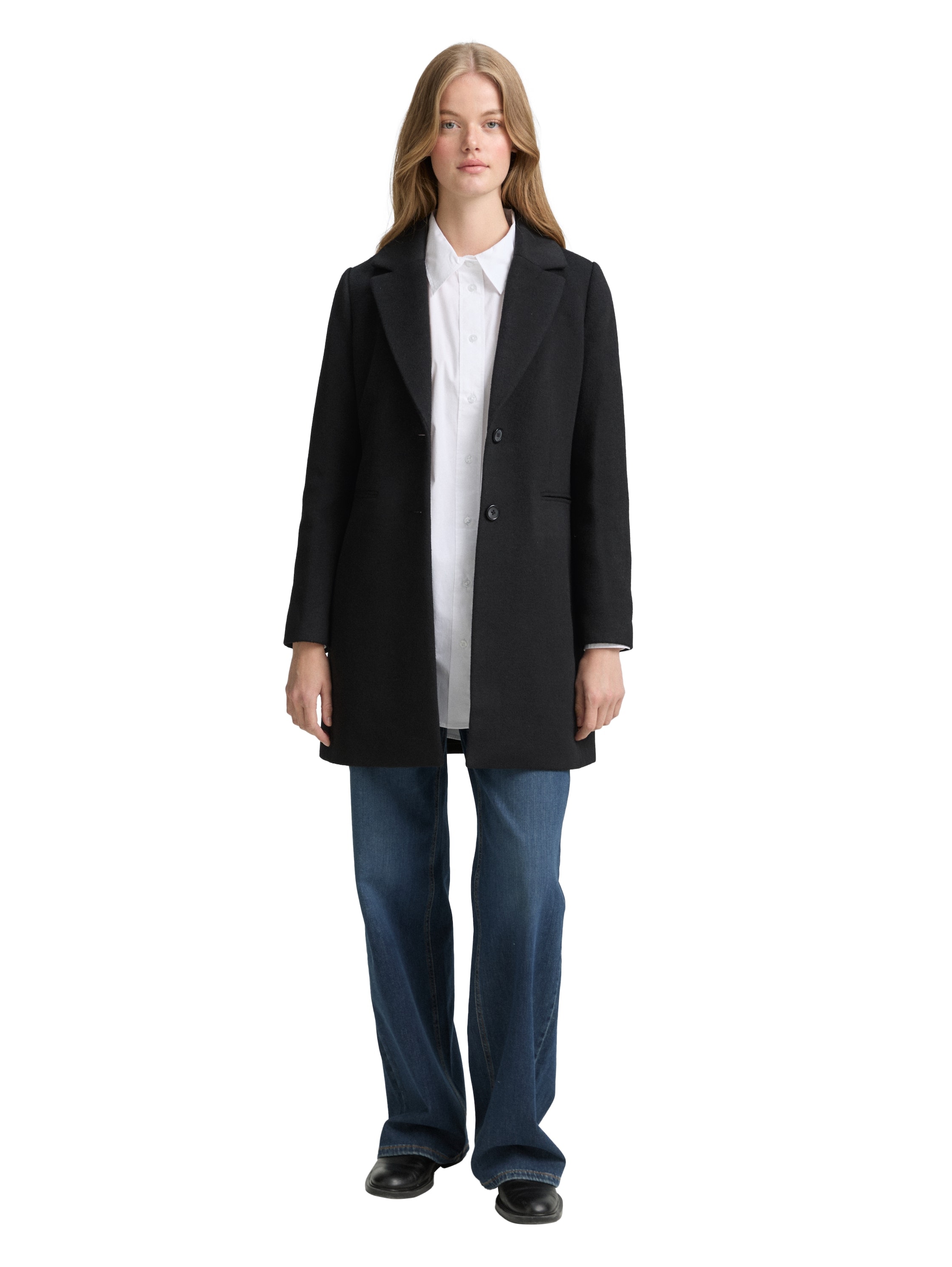 TOM TAILOR Denim Wollmantel, mit Taschen
