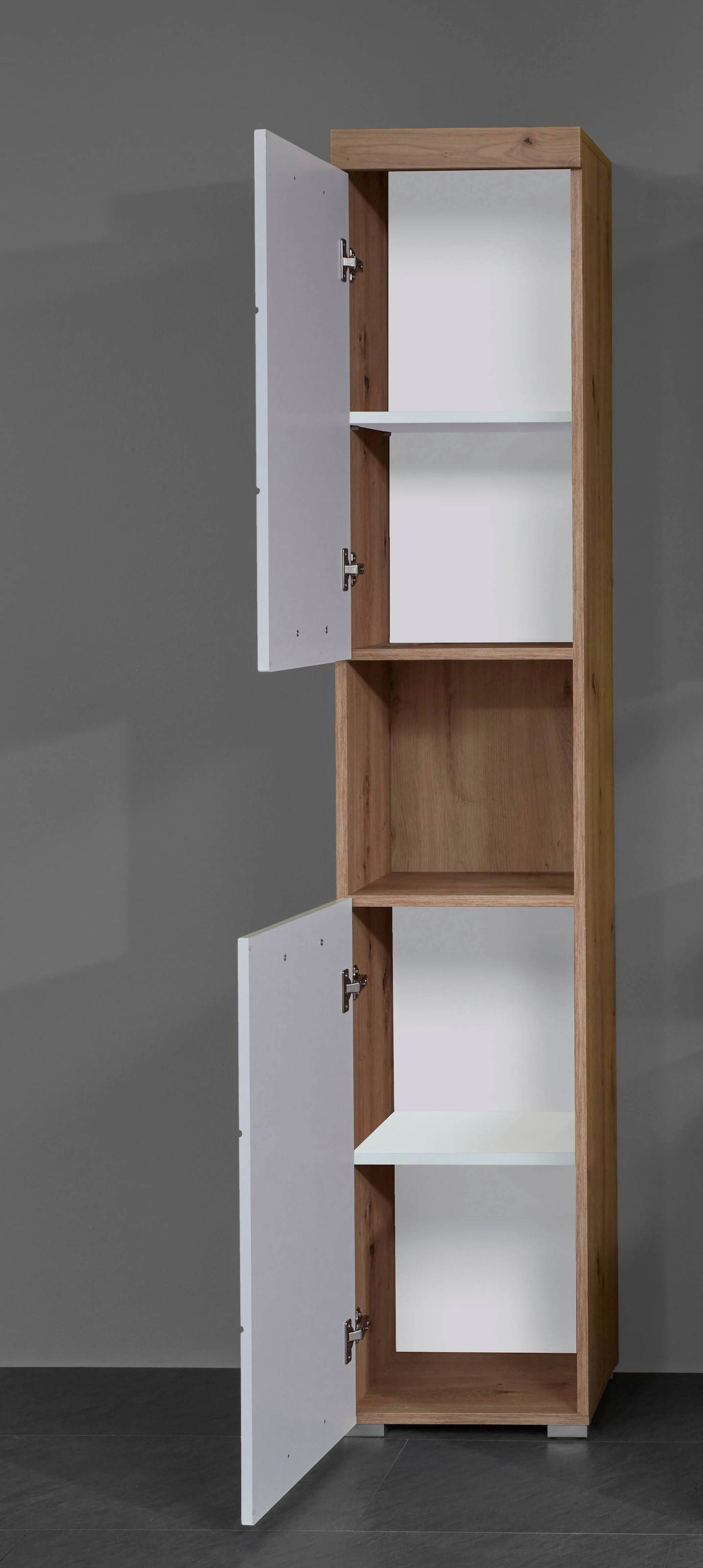 welltime Hochschrank »Avena« Badschrank mit 2 Türen & 1 Fach - (B/T/H) 37/31/190 cm