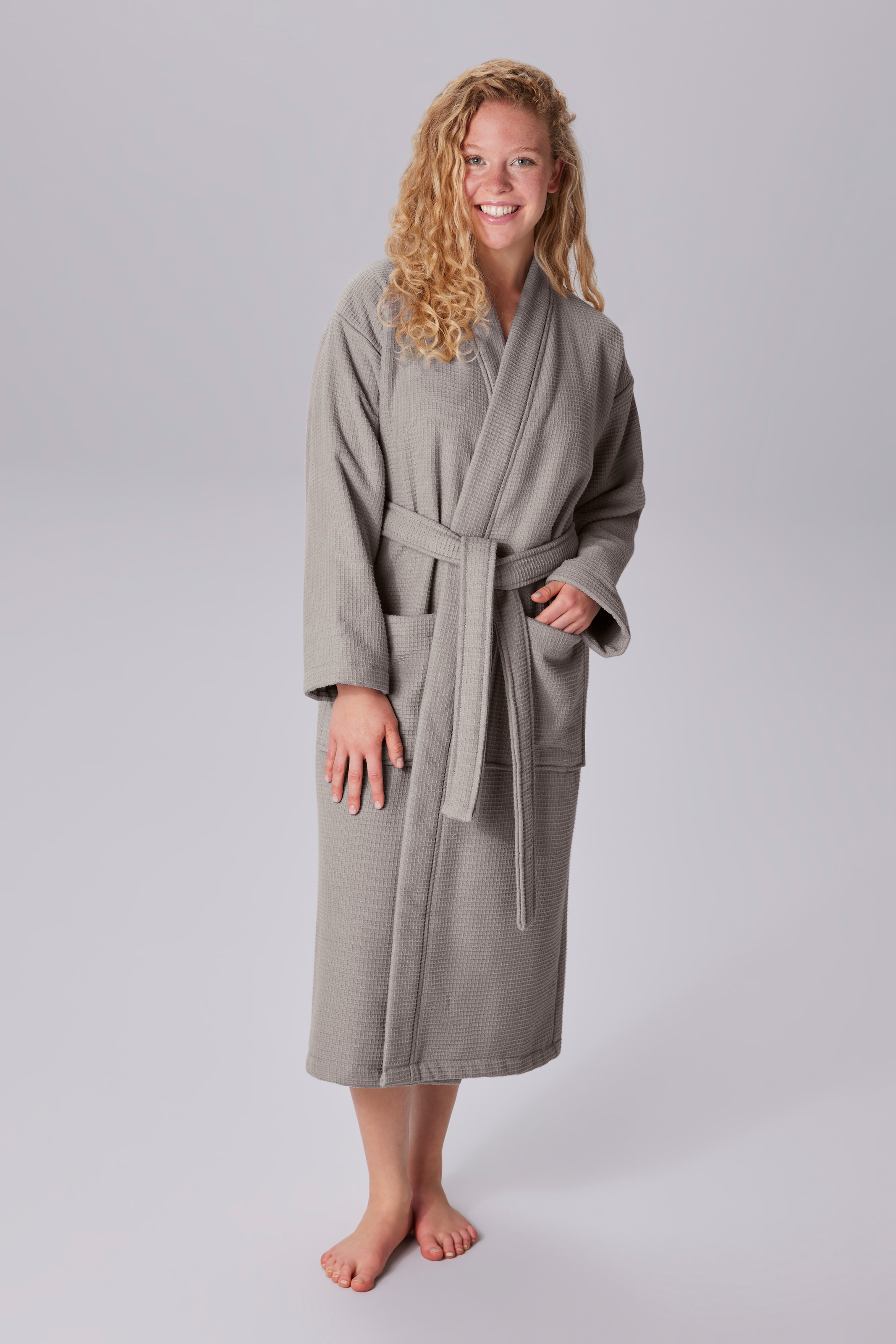 my home Unisex-Bademantel »Merida, Waffelpiqué, Premium Qualität, 500 g/m², Morgenmantel« 1 Stk. Hotelbademantel, dicke Qualität, S-2XL, auch ideal für Sauna & Spa