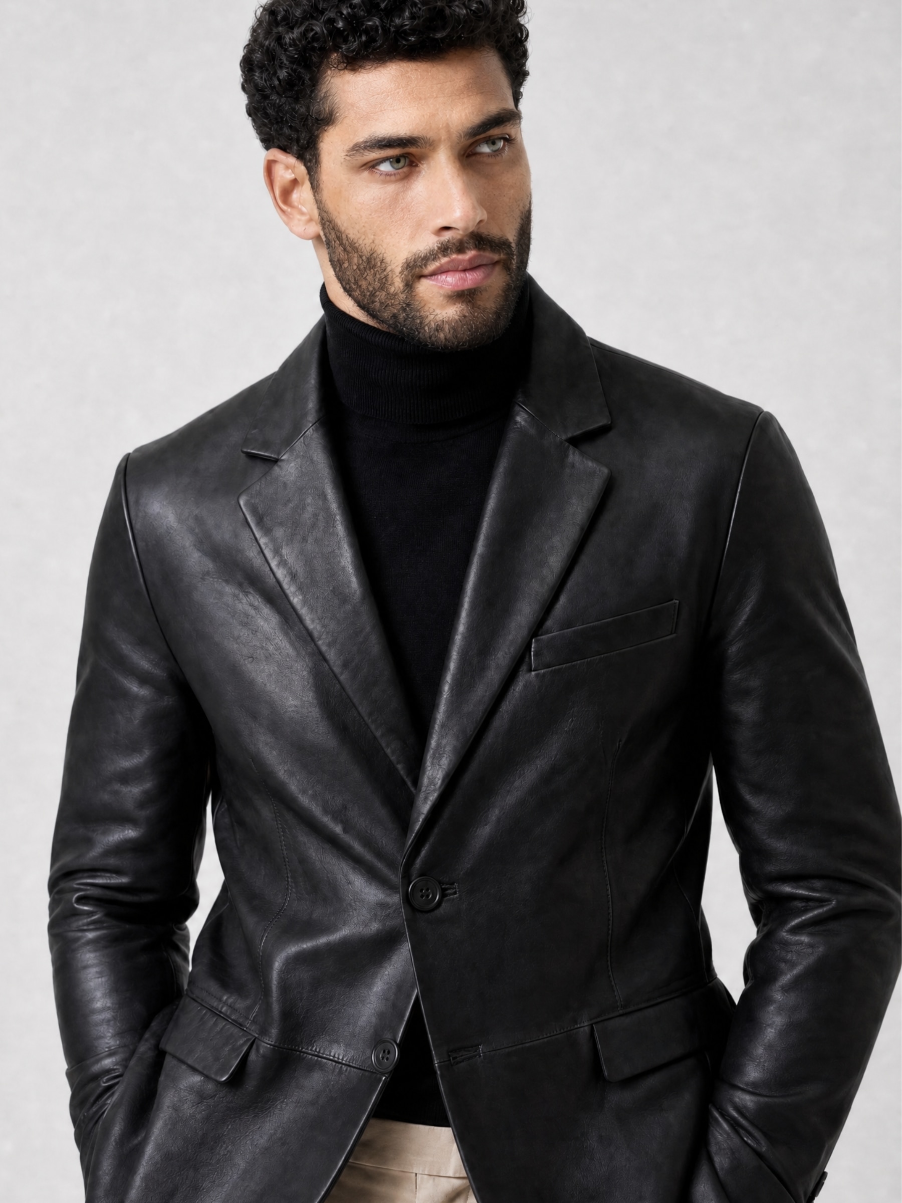 RICANO Kurzjacke »Lederjacke Diego« ohne Kapuze Handgefertigt aus echtem Leder