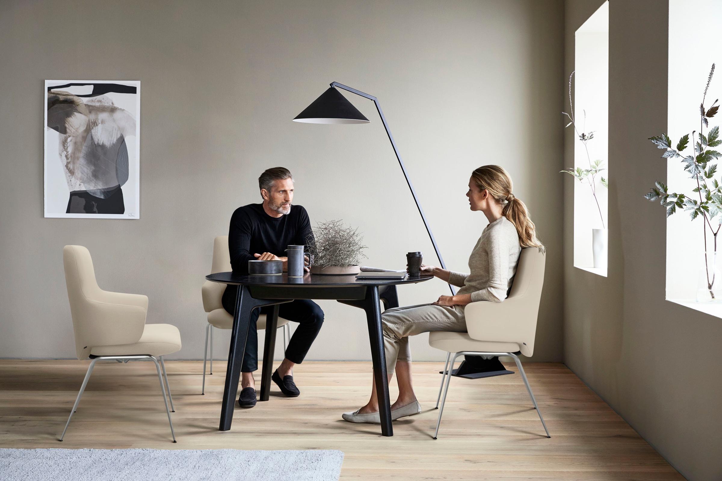 Stressless® Polsterstuhl »Laurel«, Leder BATICK, Low Back mit Armlehne, Größe L, mit Beinen aus Stahl in Schwarz matt