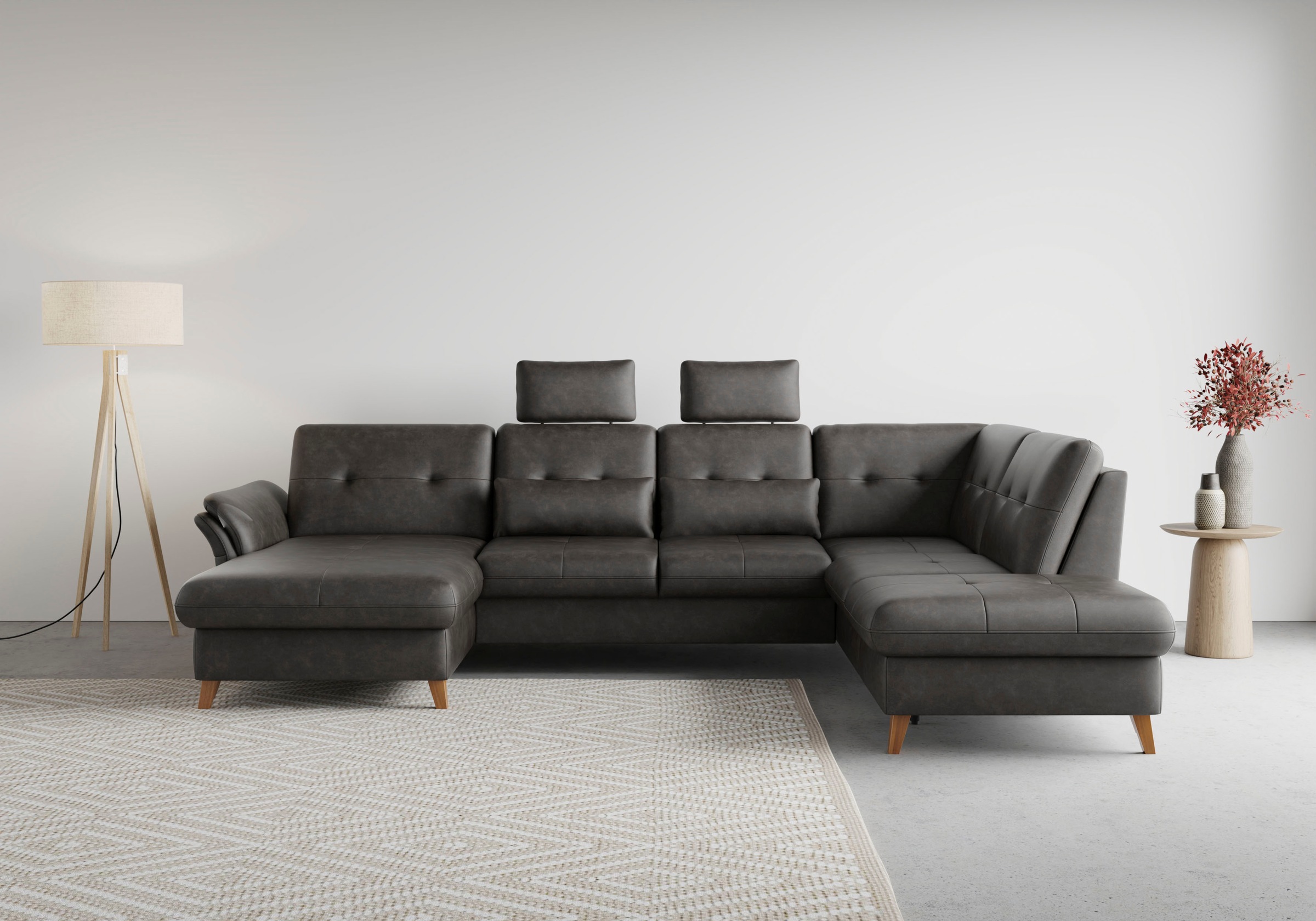 sit&more Wohnlandschaft »Göteborg«, inkl. Sitztiefenverstellung, wahlweise mit Bettfunktion & Bettkasten