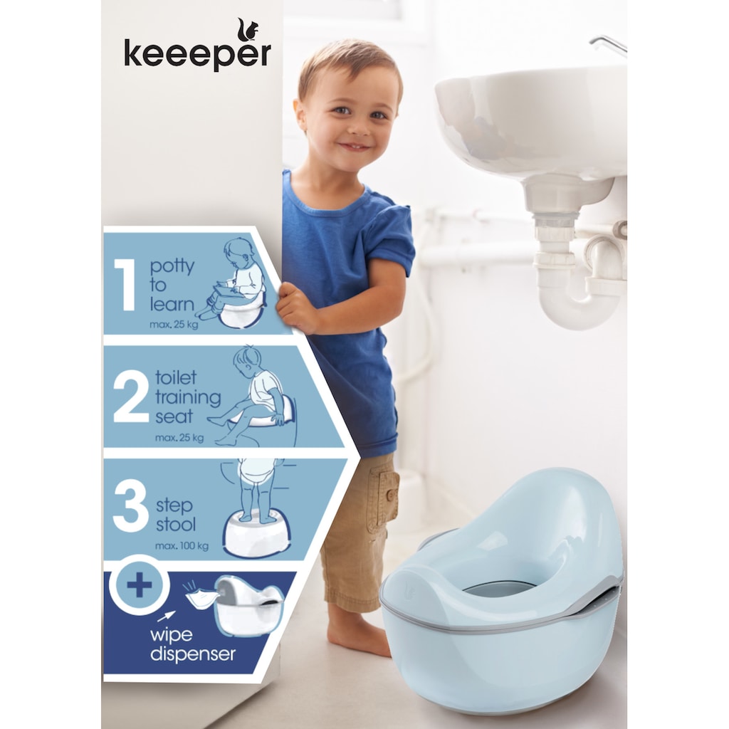 keeeper Toilettentrainer »kasimir babytopf deluxe 4in1, cloudy blue«