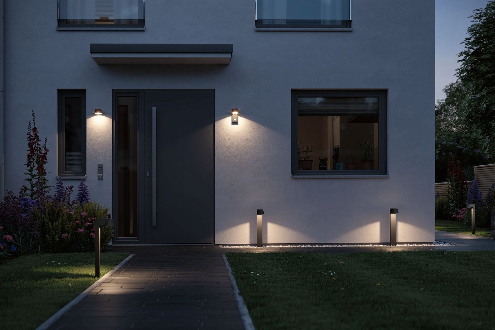 Paulmann LED Außen-Wandleuchte »Capea IP44 96x153mm 3000K 6W 500lm 230V Anthrazit Aluminium«, 1 flammig, Bewegungsmelder