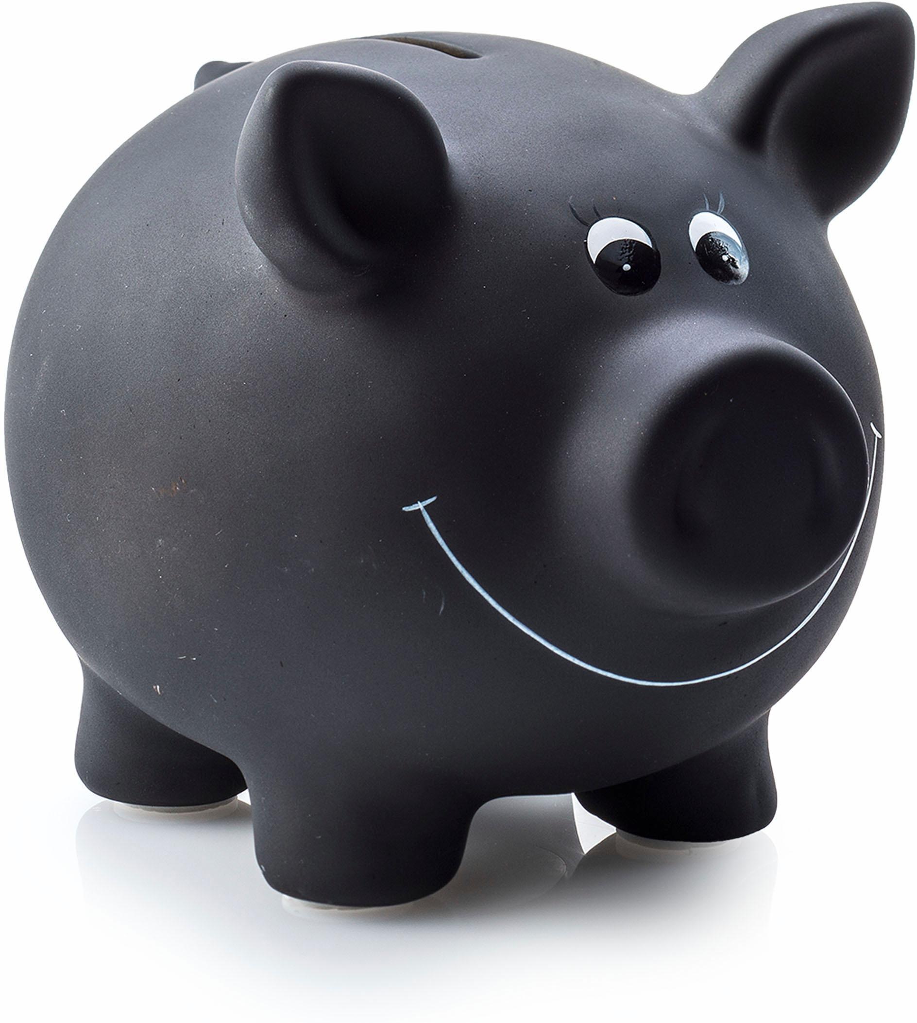 pajoma Spardose »Schwein«, Sparschein, aus Keramik, zum Beschriften, inkl. Kreide