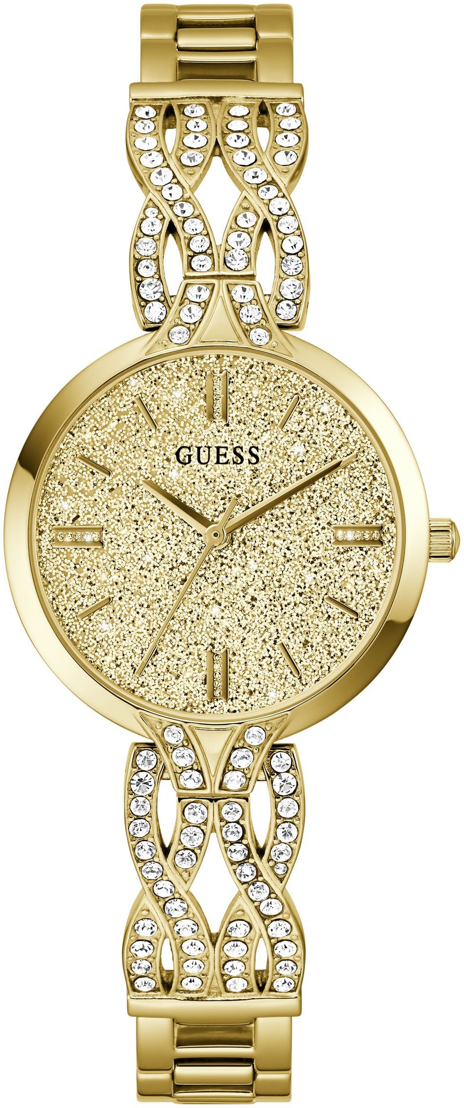 Guess Quarzuhr »CORAL« Armbanduhr, Damenuhr, Edelstahlarmband