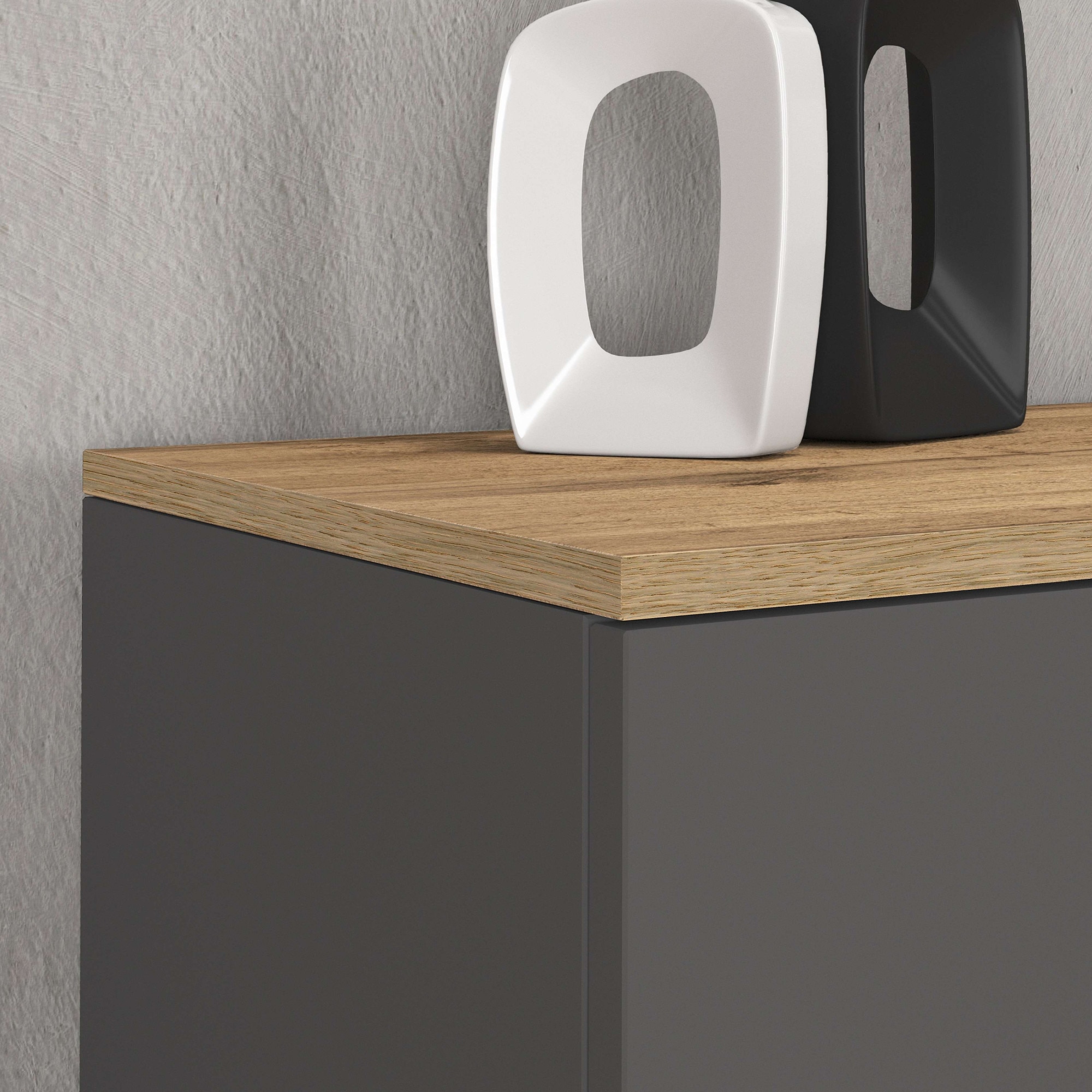 OTTO home Sideboard »ISEO, Kommode, Schrank, Sideboard, Lowboard, 6 Fächer, Breite 200 cm« 1 Stk. tlg. stehend/hängend, 5 Türen, 6 Fächer, Breite 200 cm