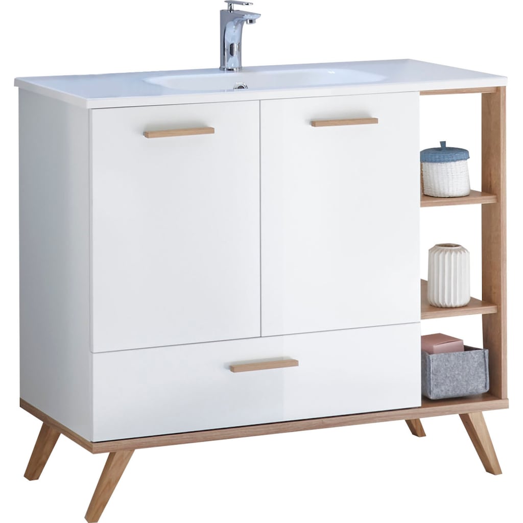 Saphir Waschtisch »Quickset Mineralmarmor-Waschtisch mit Unterschrank, 101 cm breit«