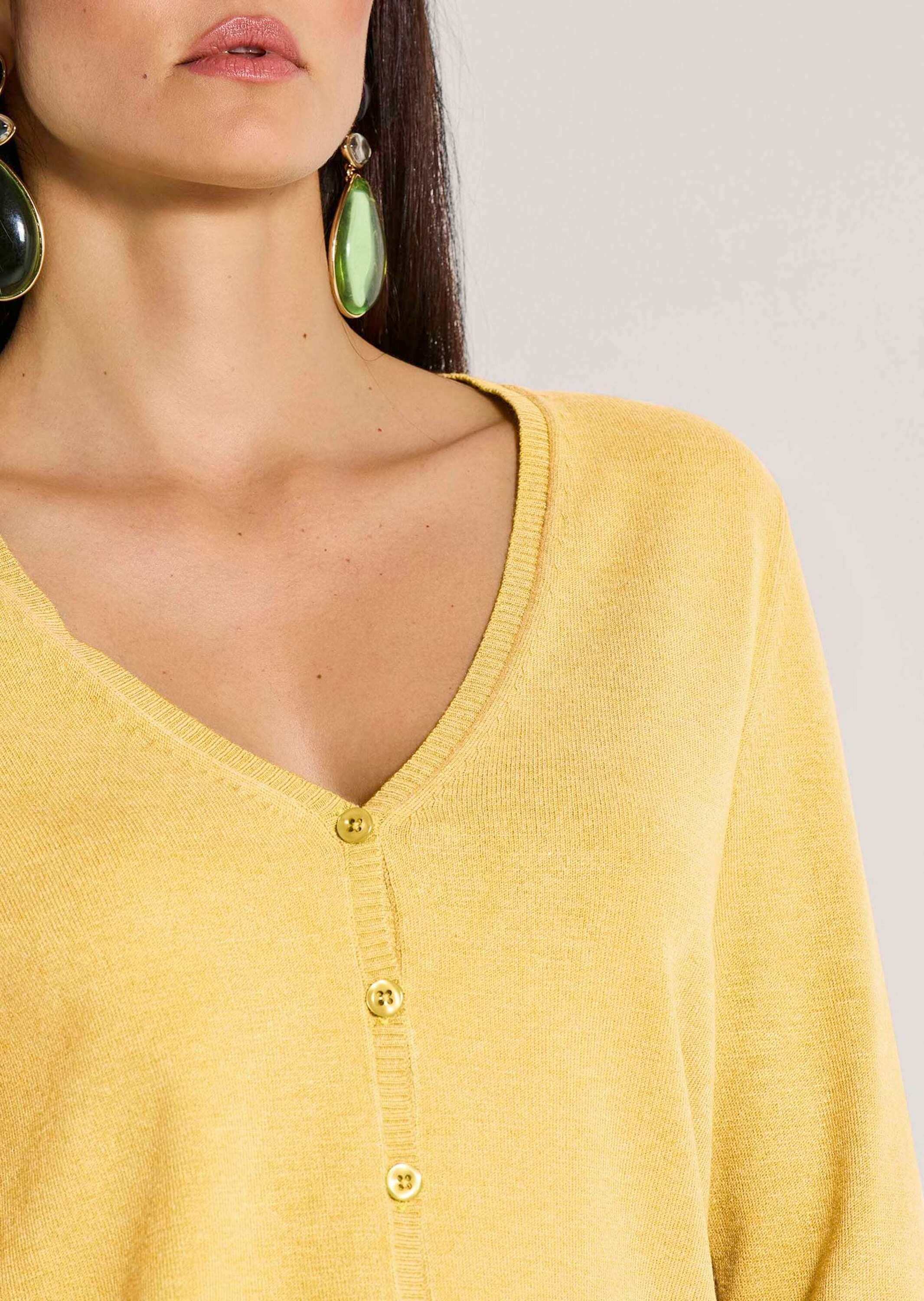 MADELEINE Strickjacke »Strickjacke Langarm Jacke im Feinstrick mit V-Ausschnitt«