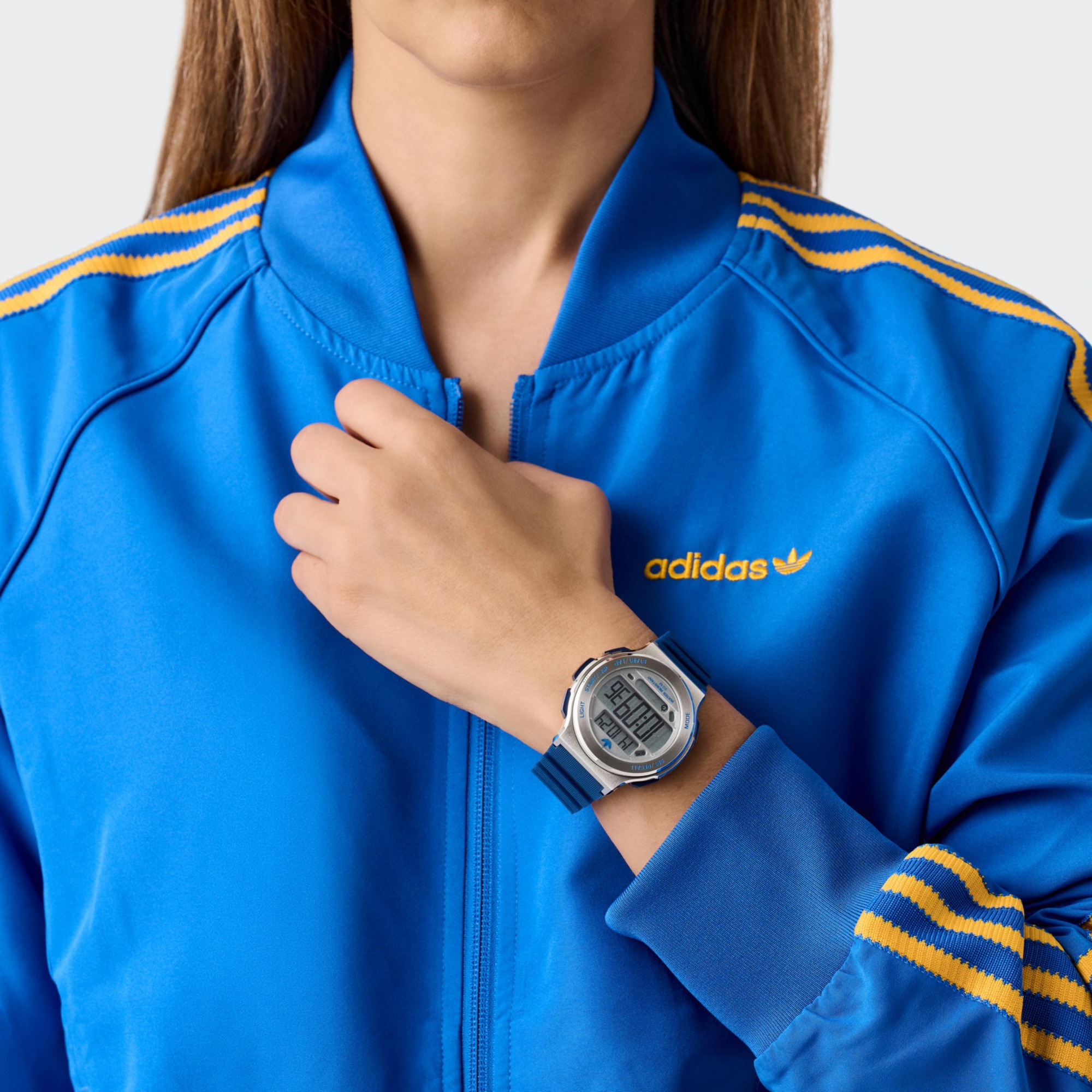 adidas Originals Chronograph »EXPRESSION THREE DIGITAL« Quarzuhr, Armbanduhr, Herrenuhr, Damenuhr,Silikonarmband,Stoppfunktion