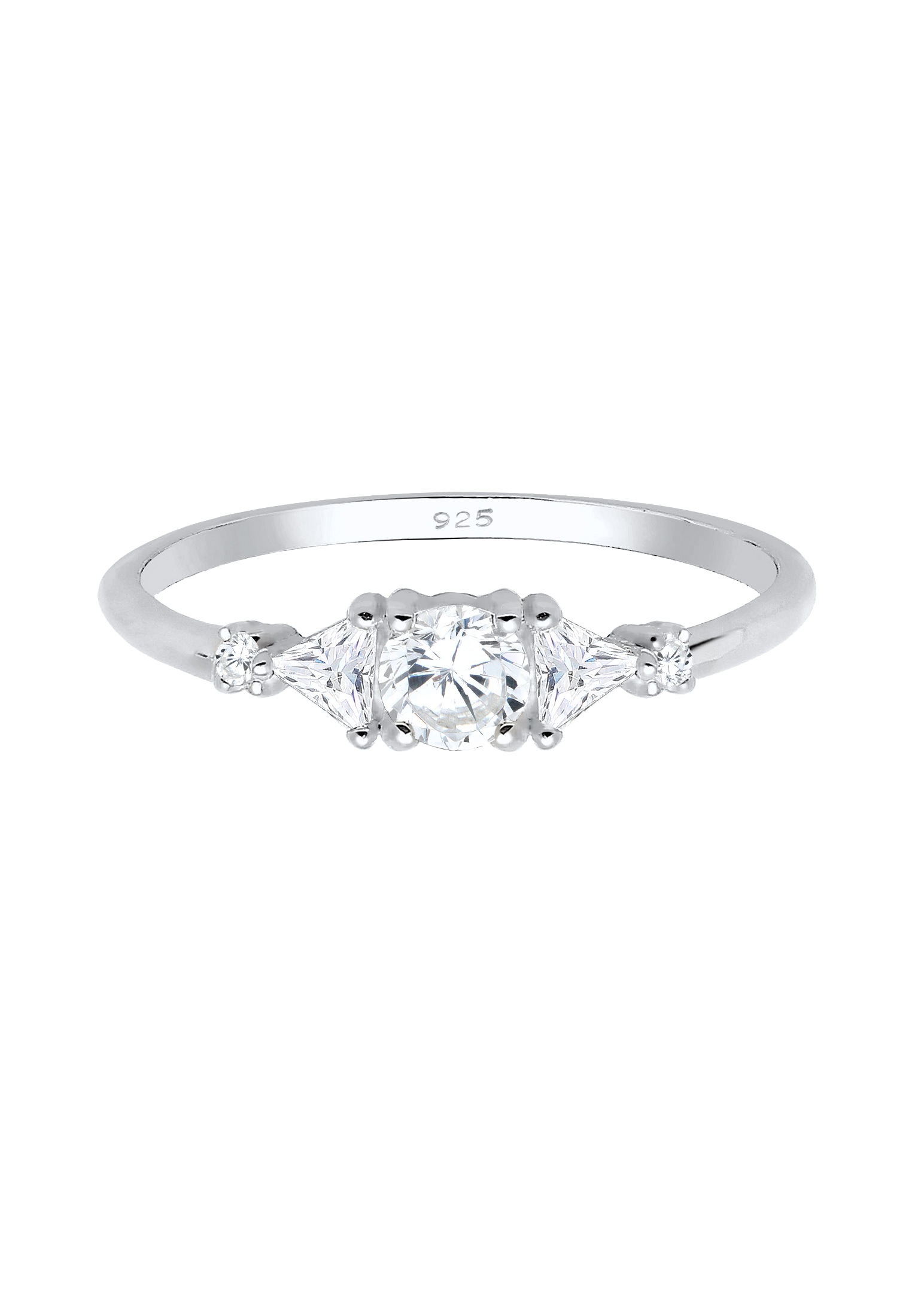 Elli Premium Verlobungsring »Ring Verlobung Zirkonia Dreieck Funkelnd 925 Silber«