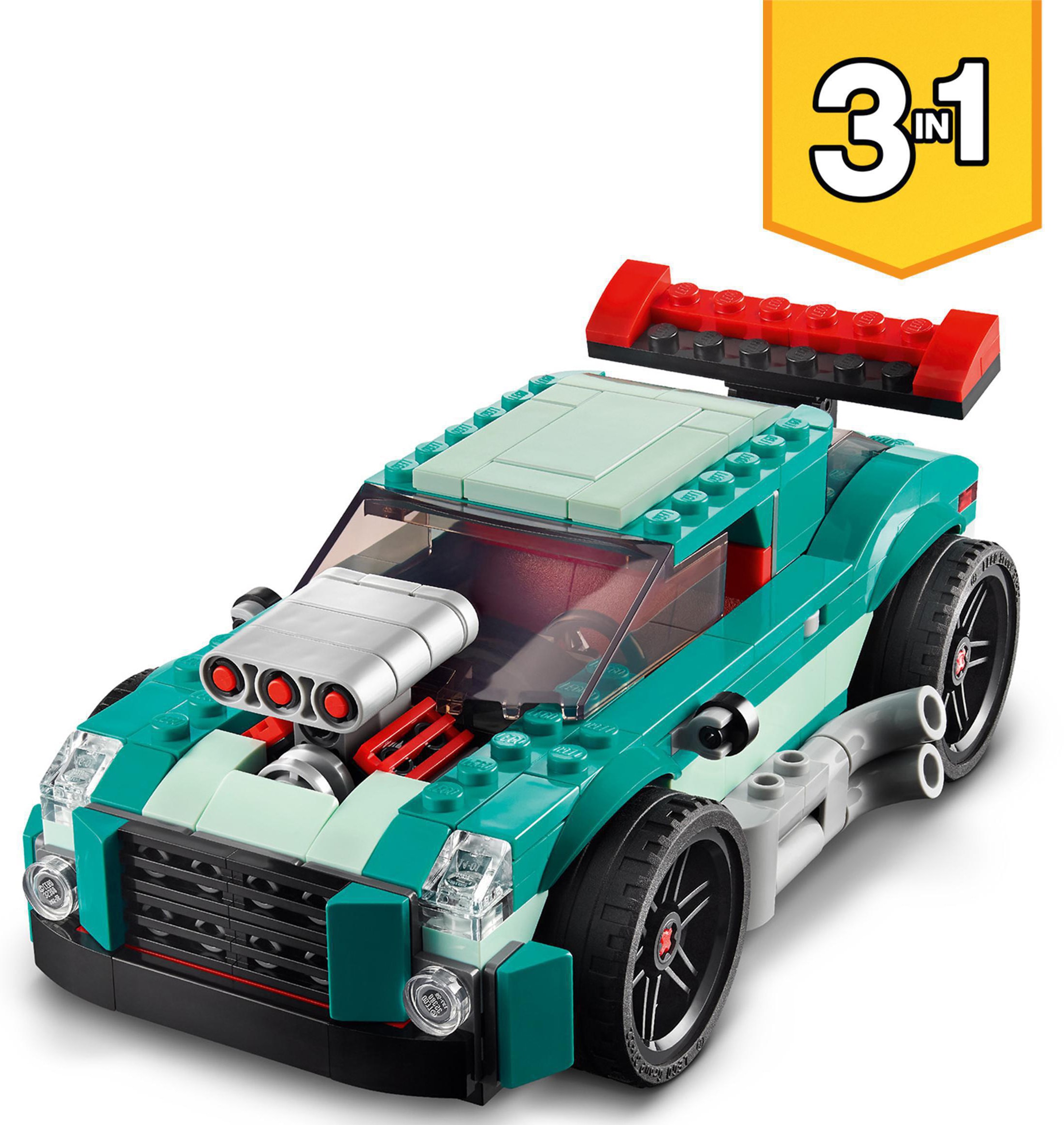 LEGO® Konstruktionsspielsteine »Straßenflitzer (31127), LEGO® Creator 3in1«, (258 St.), Made in Europe