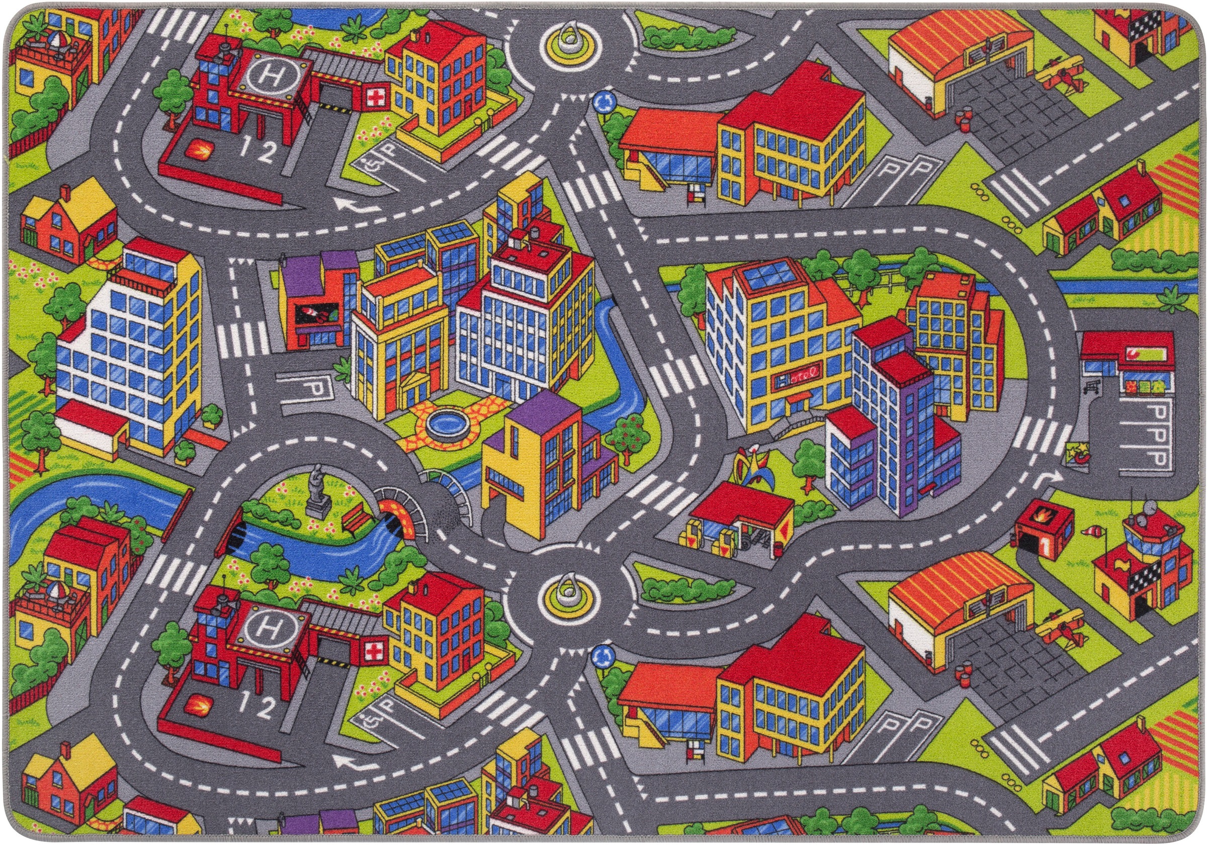 Andiamo Kinderteppich »Straße«, rechteckig, 5 mm Höhe, Straßen-Spielteppich, Straßenbreite: 8,5 cm, Kundenliebling mit 4,5 Sterne-Bewertung
