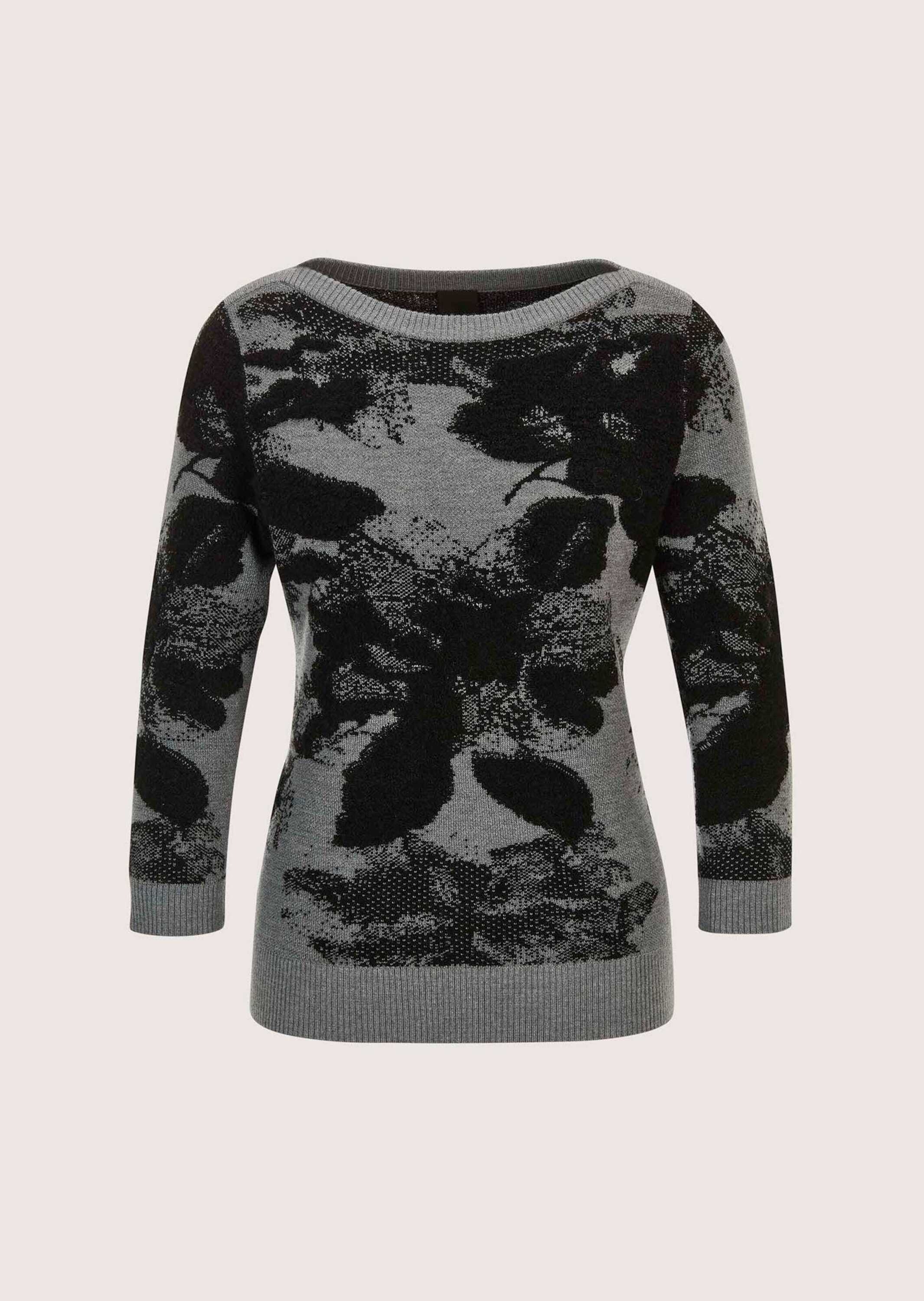 MADELEINE Longpullover »Jacquardpullover Strickpullover mit U-Boot-Ausschnitt« Modischer Jacquardpullover aus soften Garnen