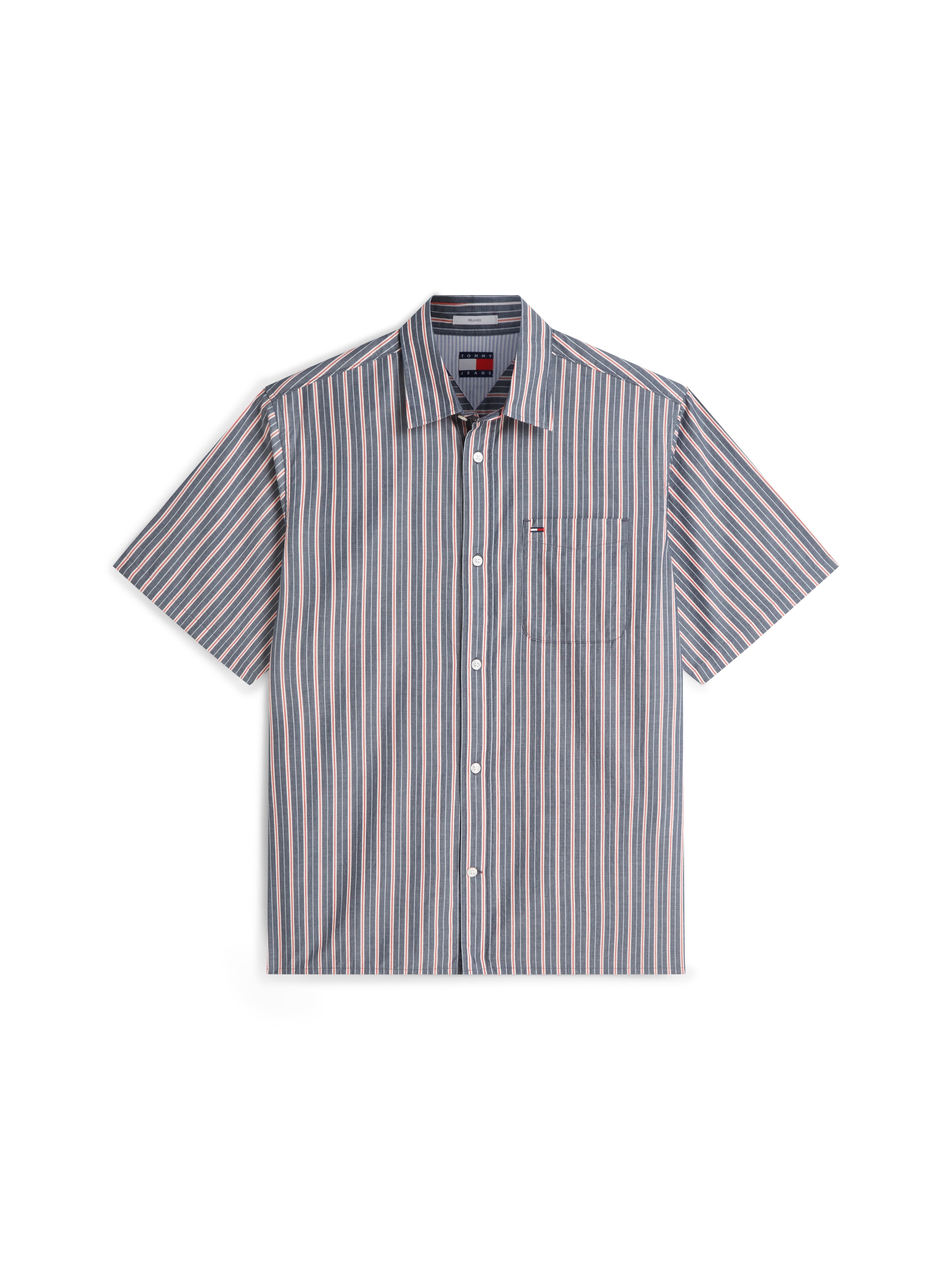 Tommy Jeans Kurzarmhemd »POPLIN STRIPE SHIRT« Relaxed fit mit Brusttasche