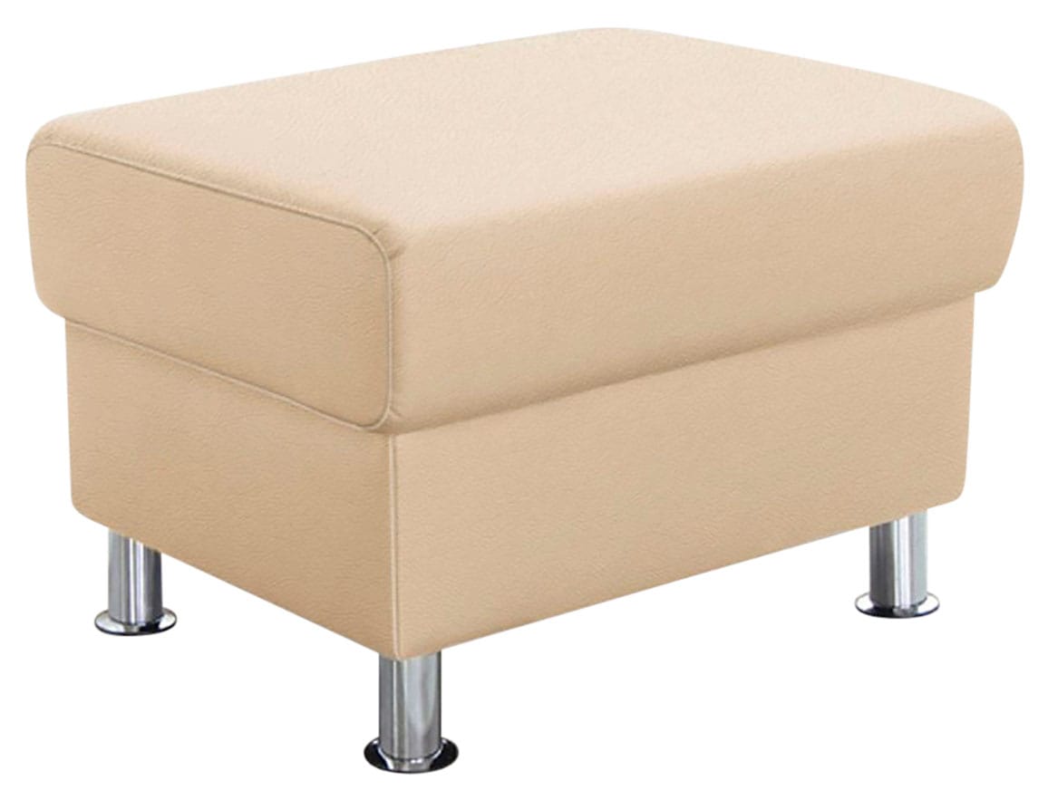 TRENDMANUFAKTUR Hocker »Rondo, Polsterhocker zur Serie, Breite 67 cm, Füße chromfarben«, Fußhocker wahlweise mit Federkern, in verschiedenen Bezügen bestellbar