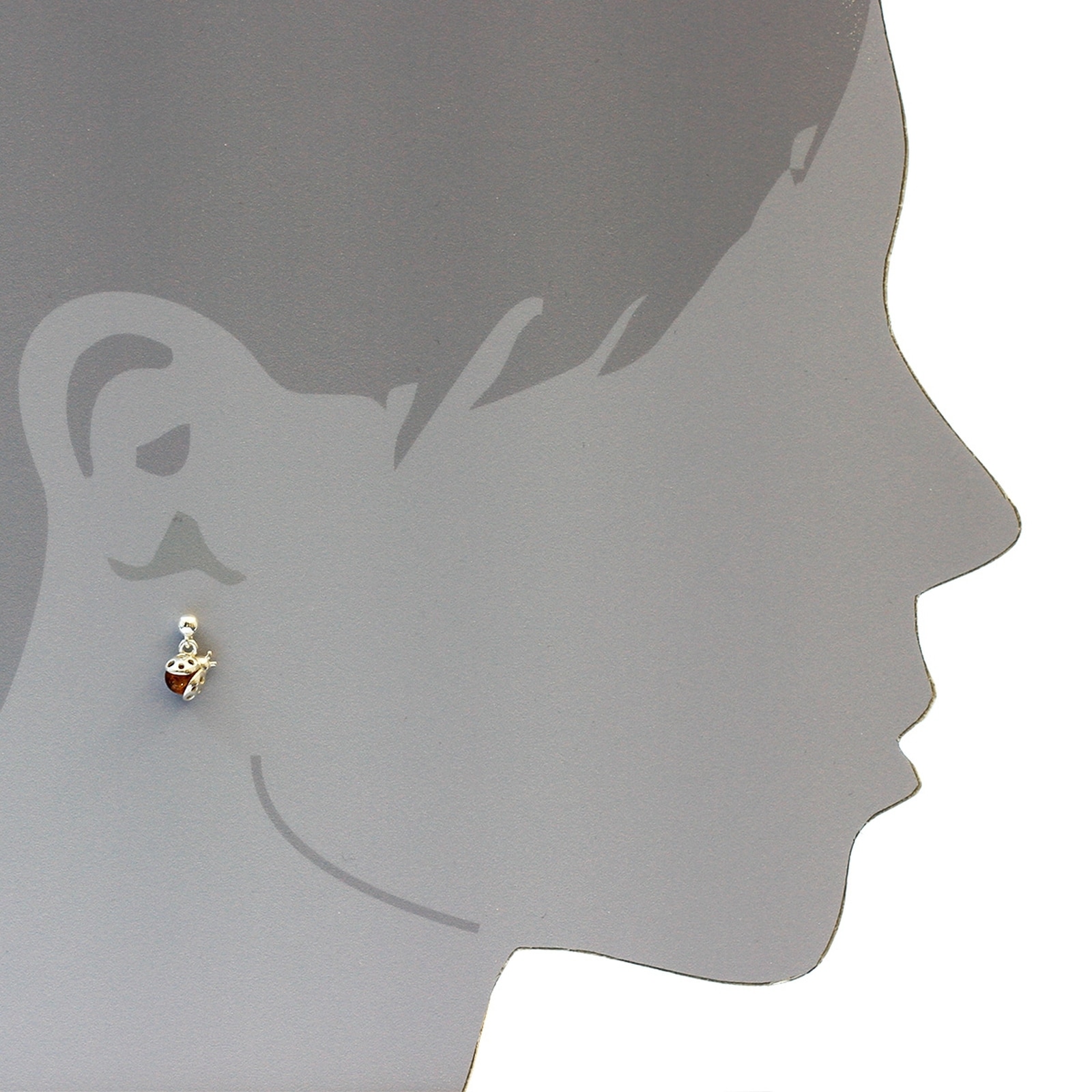 OSTSEE-SCHMUCK Paar Ohrhänger »- Marienkäfer - Silber 925/000 - Bernstein«