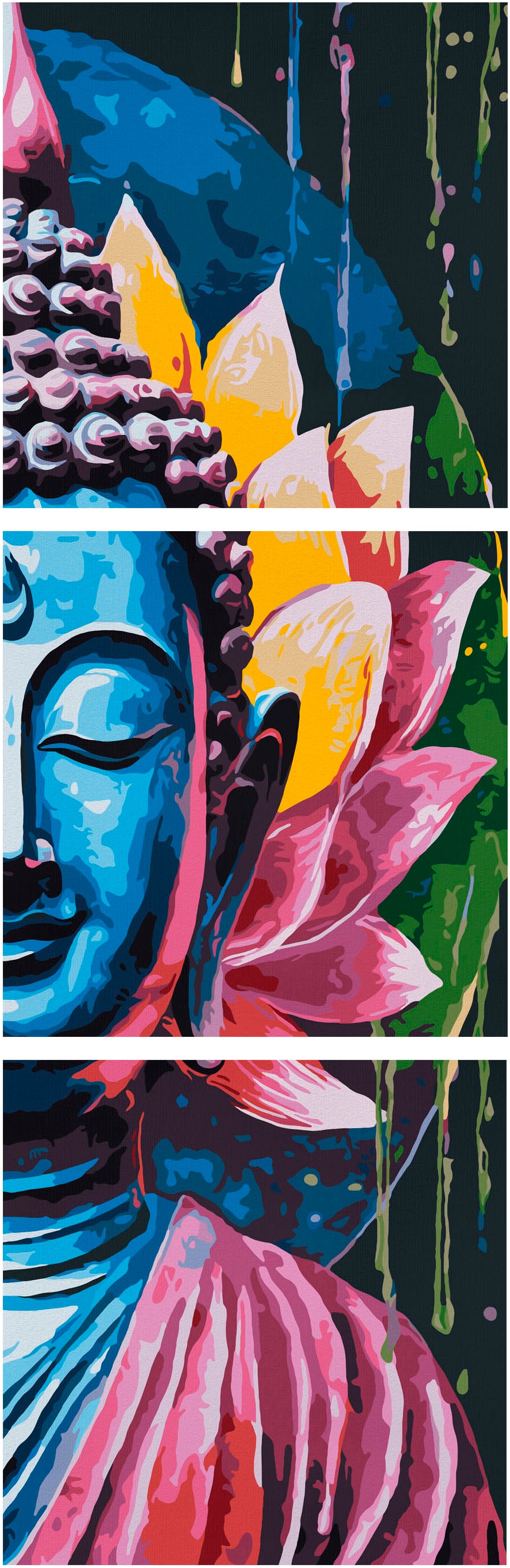 Schipper Malen nach Zahlen »Meisterklasse Triptychon - Buddha«, Made in Germany