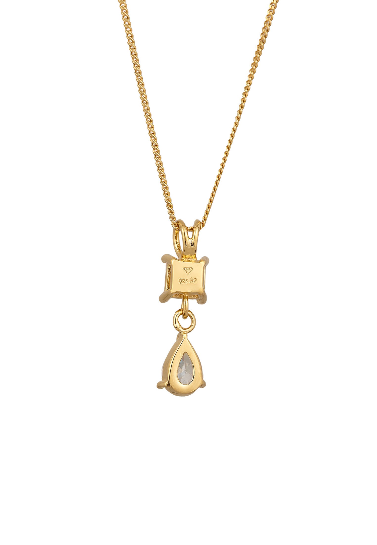 Elli Silberkette »Halskette Tropfen Zirkonia Weiß 925 Sterling Silber«