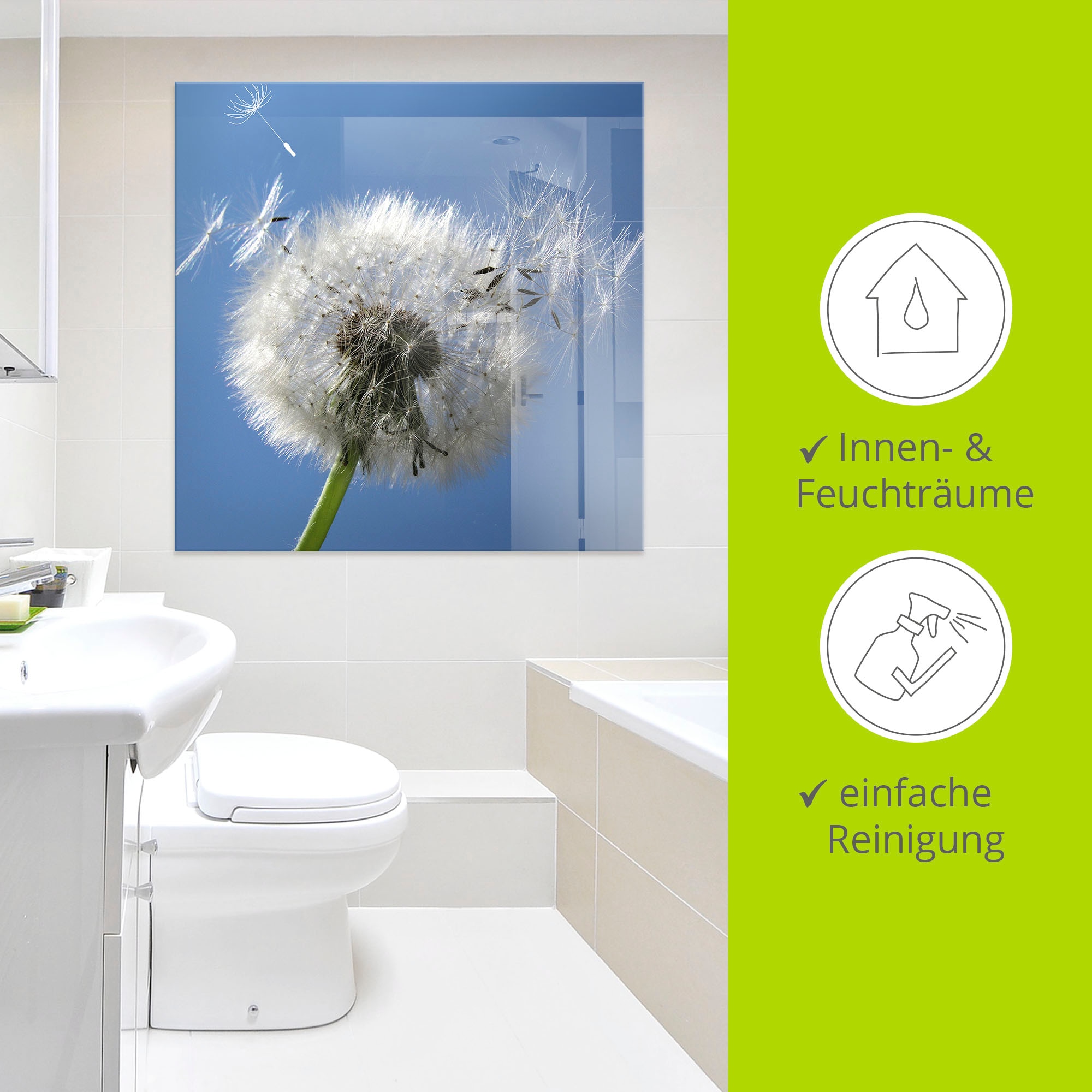 Artland Glasbild »Pusteblume«, Blumen, (1 St.), in verschiedenen Größen