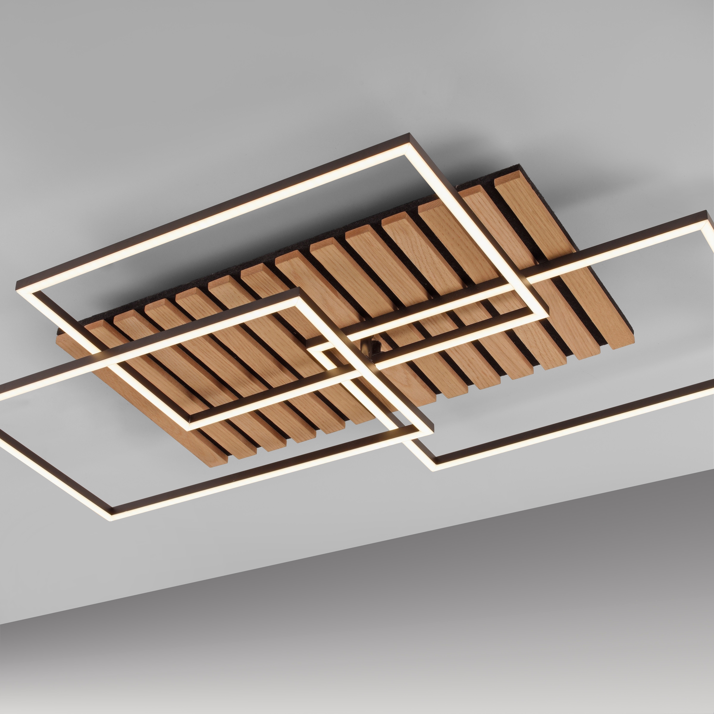 andas Deckenleuchte »Unnestad Akustikpaneele«, 1 flammig, Leuchtmittel LED-Board | LED fest integriert, Frame schwenkbar, Holz, Akustik, Paneele