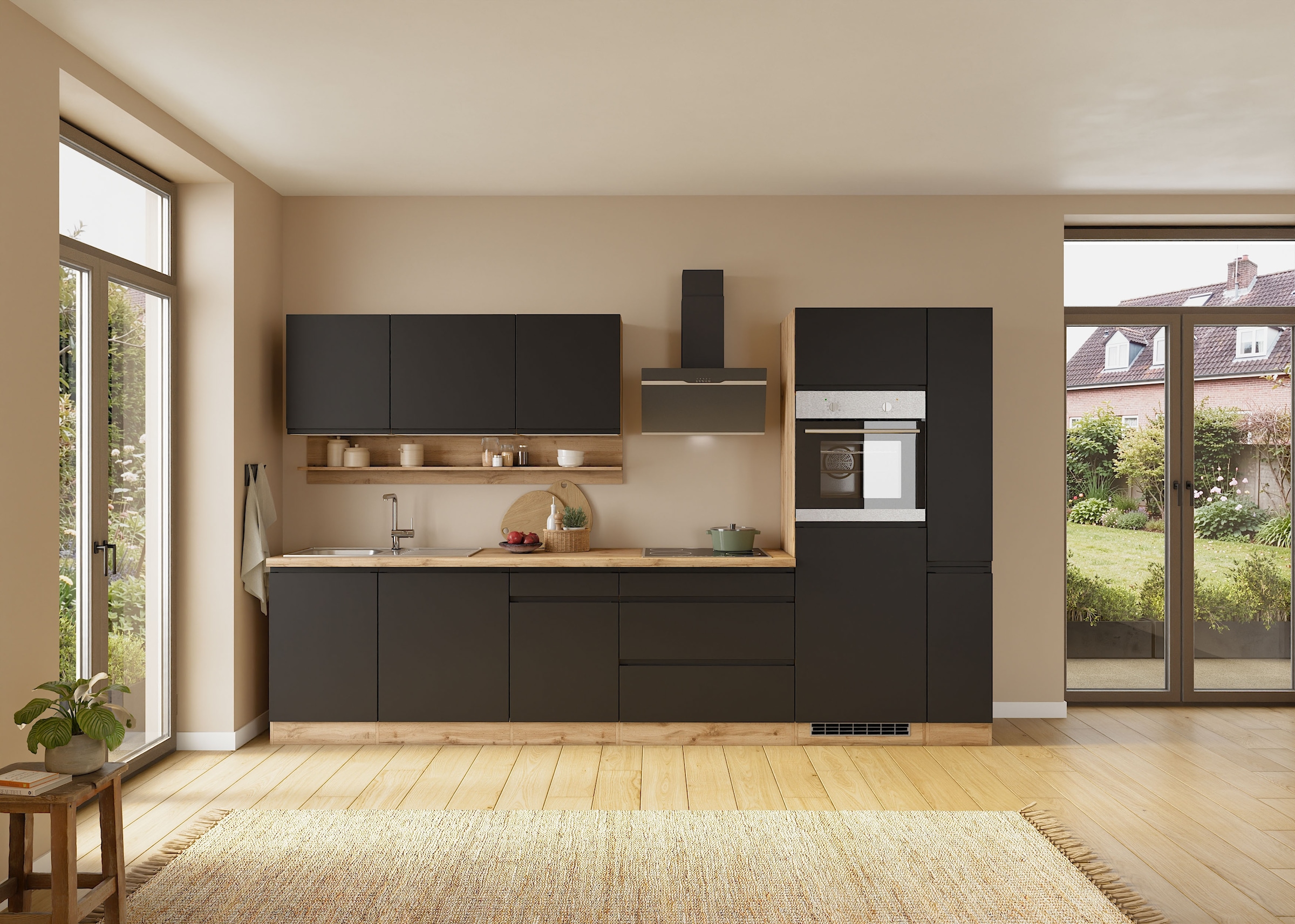 KOCHSTATION Apothekerschrank »KS-Virginia,neu in verbesserter Ausführung« Stauraum, Softclose,  Breite 30 cm, Höhe 200 cm, 2 Auszüge, Soft-Close-Funktion