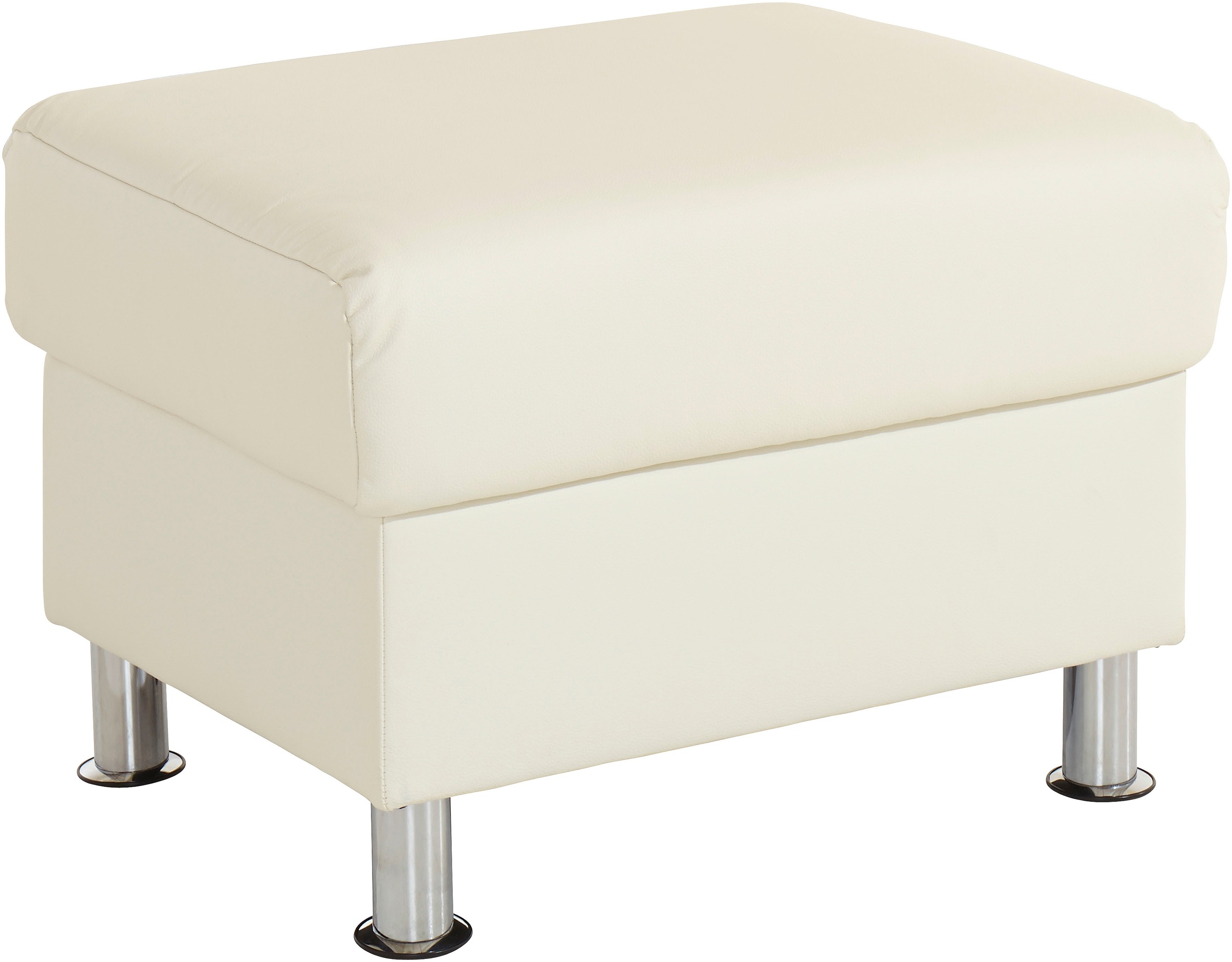TRENDMANUFAKTUR Hocker »Rondo, Polsterhocker zur Serie, Breite 67 cm, Füße chromfarben«, Fußhocker wahlweise mit Federkern, in verschiedenen Bezügen bestellbar