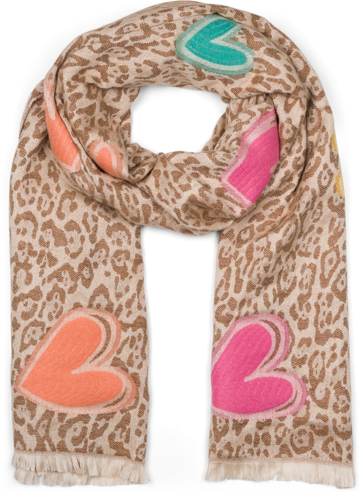 styleBREAKER XXL-Schal »Schal mit Leoparden Herz Muster« 1 Stk.