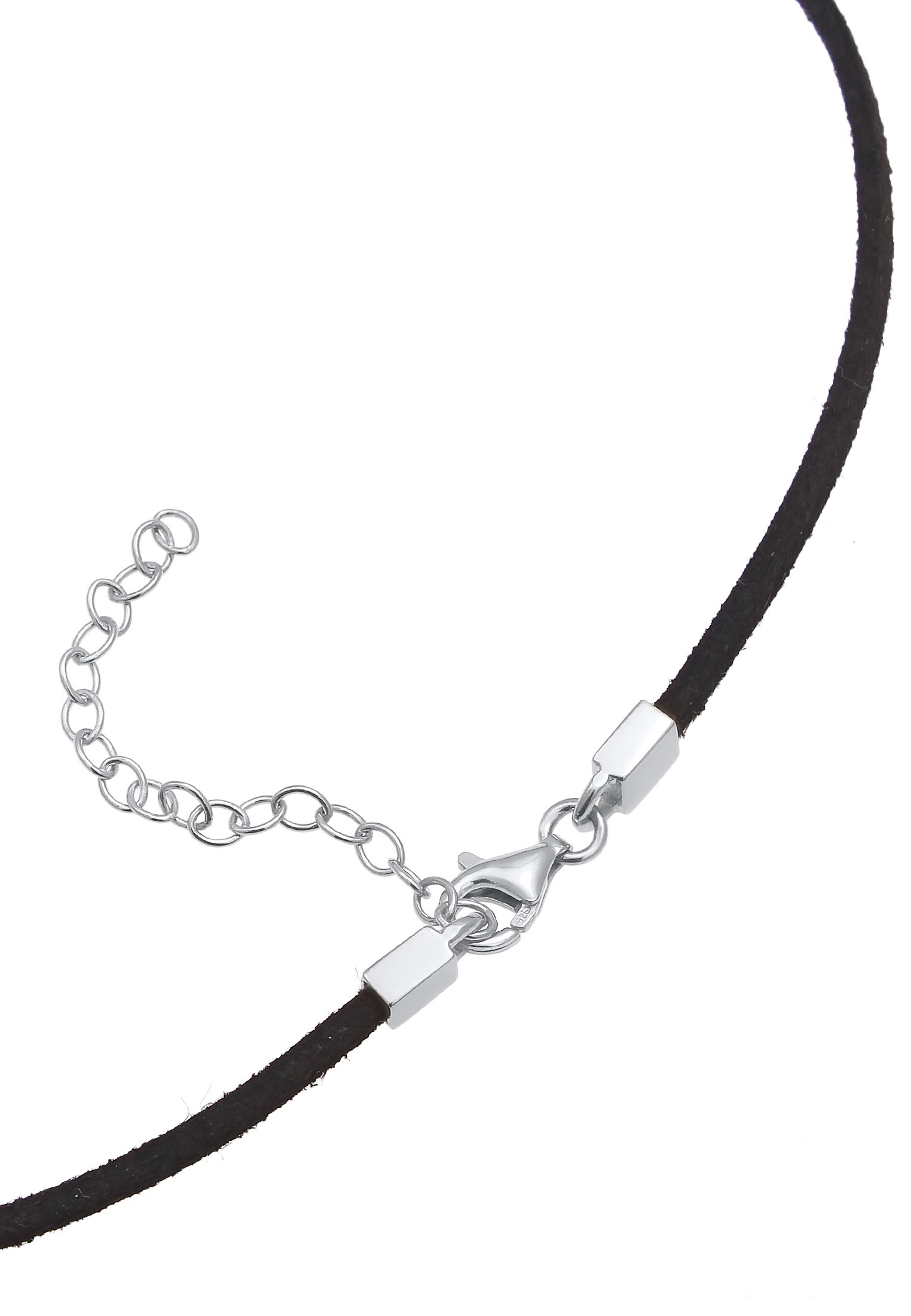 Elli Choker »Halskette Textil Choker Band Platte Schwarz 925 Silber«