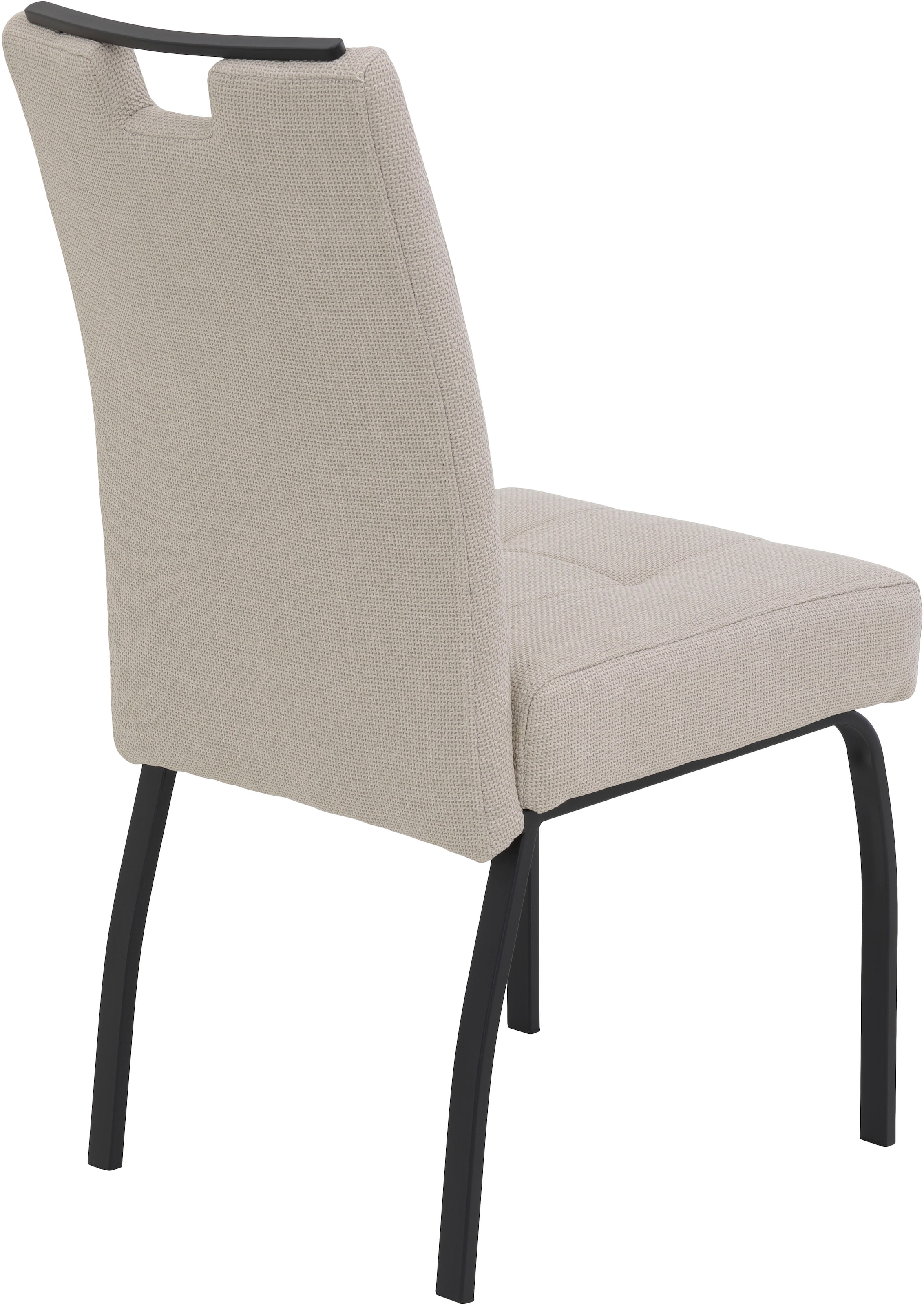 HELA 4-Fußstuhl »LINZ, Esszimmerstuhl, Komfortstuhl«, (Set), 2 St., Microfaser-Webstoff, XL-Sitz,elegante Griffleiste,Komfortsitz mit Federkern,140kg belastbar
