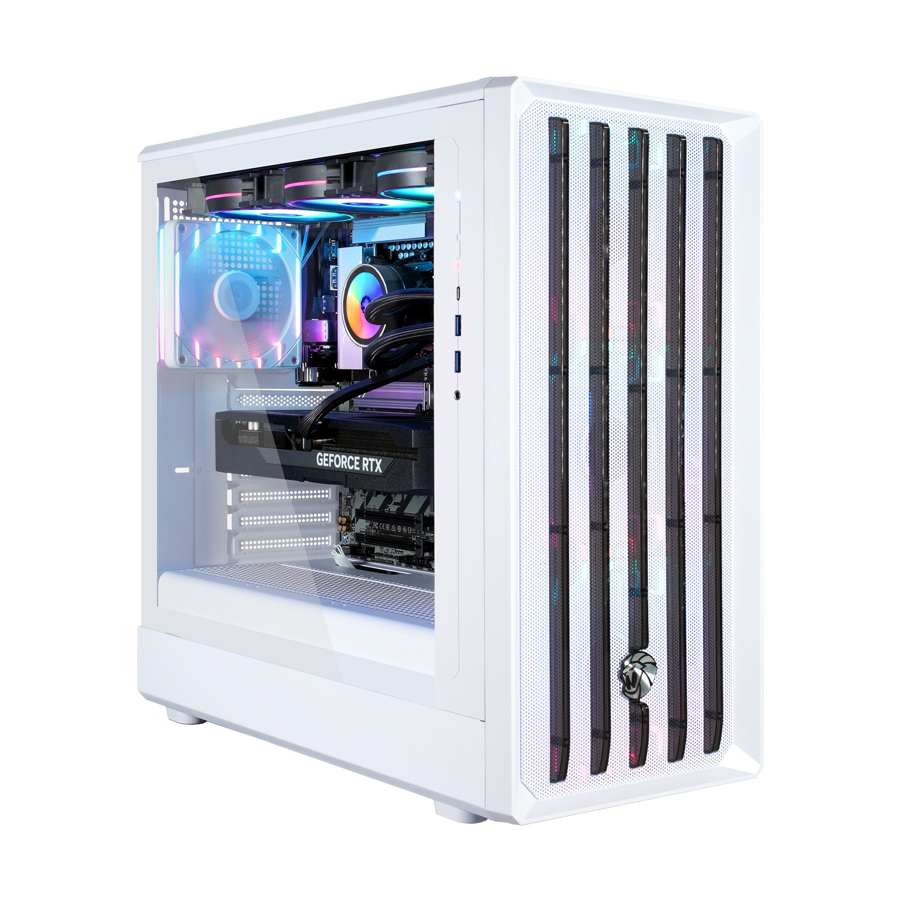GAMEMAX Gaming-PC »CLAW WH 8104 AMD Ryzen 7 9700X 32GB DDR5 1TB SSD RTX 5070Ti« DDR5 RAM, Windows 11, Wasserkühlung