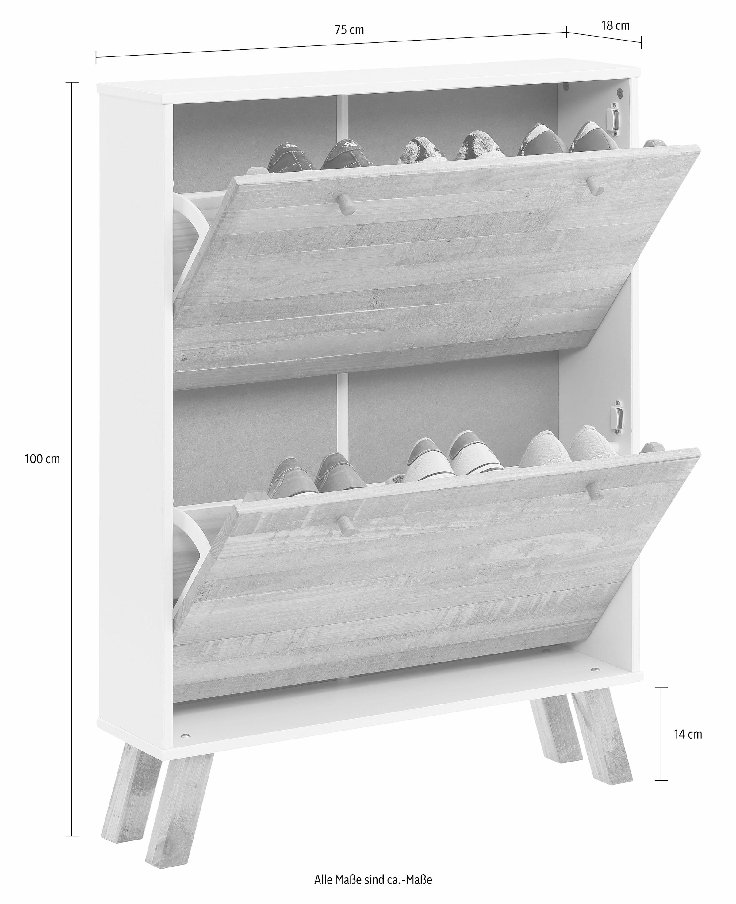 Home affaire Schuhschrank, Rondo», mit 2 Klappen, Breite 75 cm