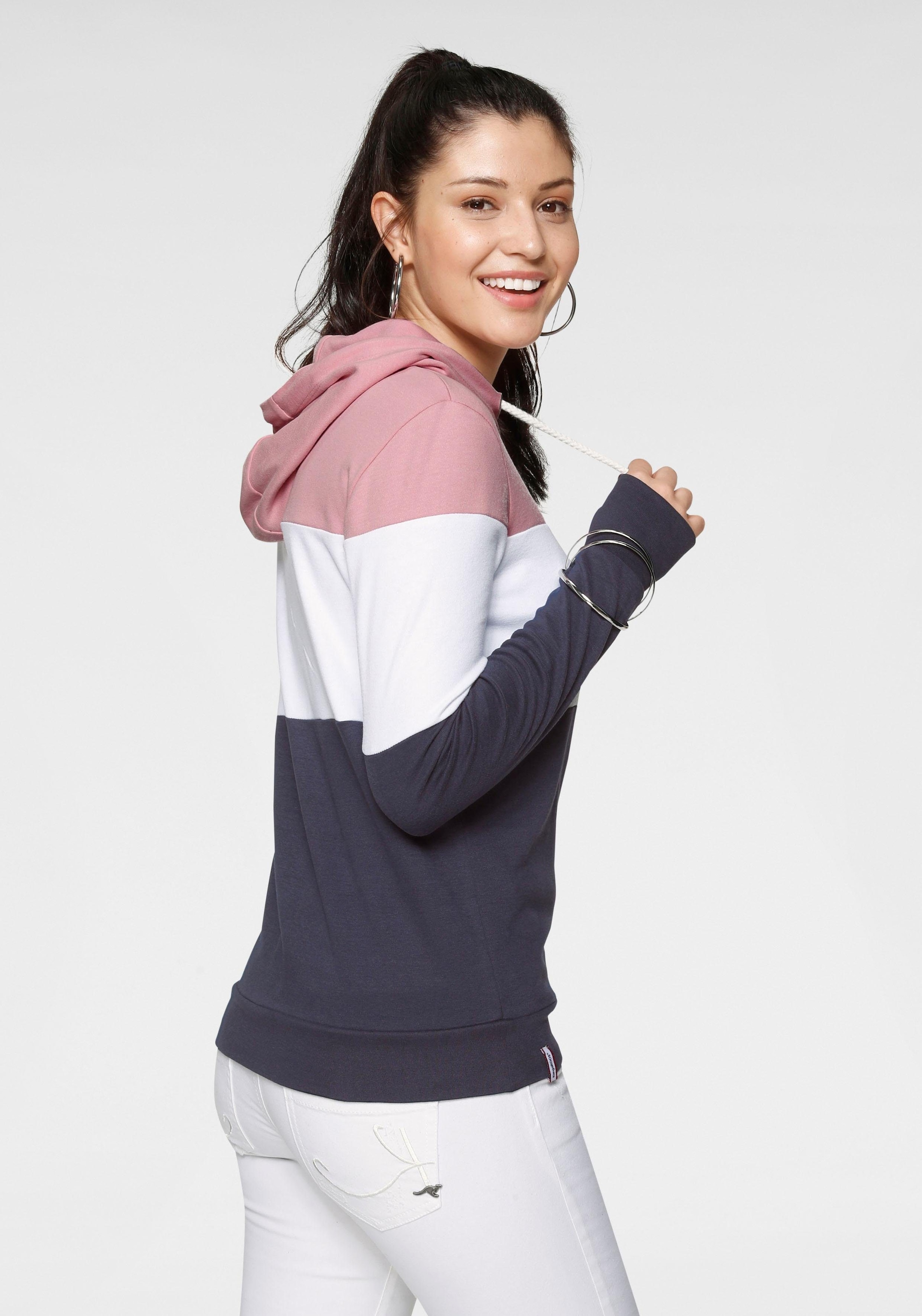 KangaROOS Hoodie, Langarm mit Daumenlöchern, figurumspielend
