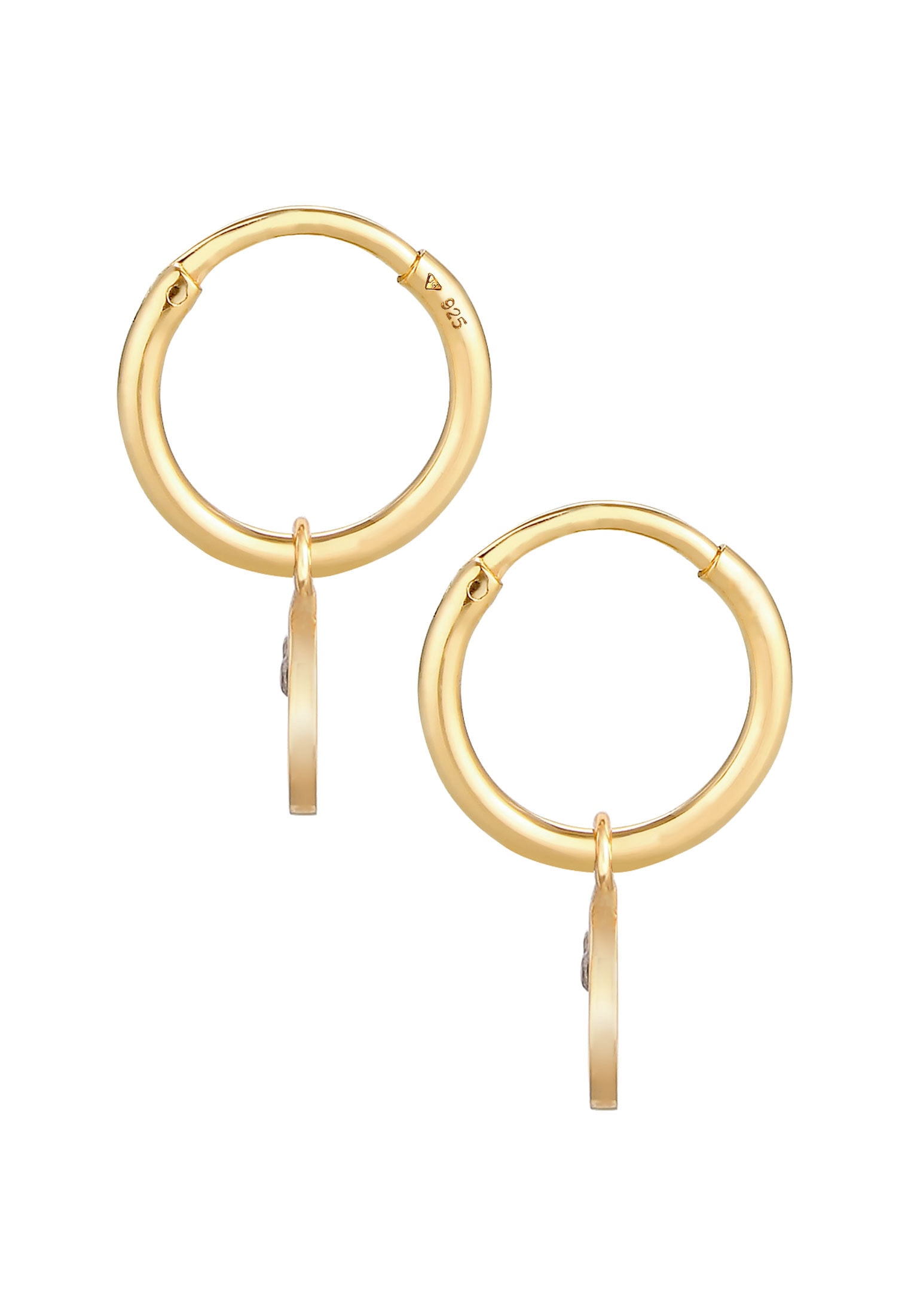 Elli Paar Creolen »Ohrringe Creolen Trend Smiling Plättchen 925 Silber«