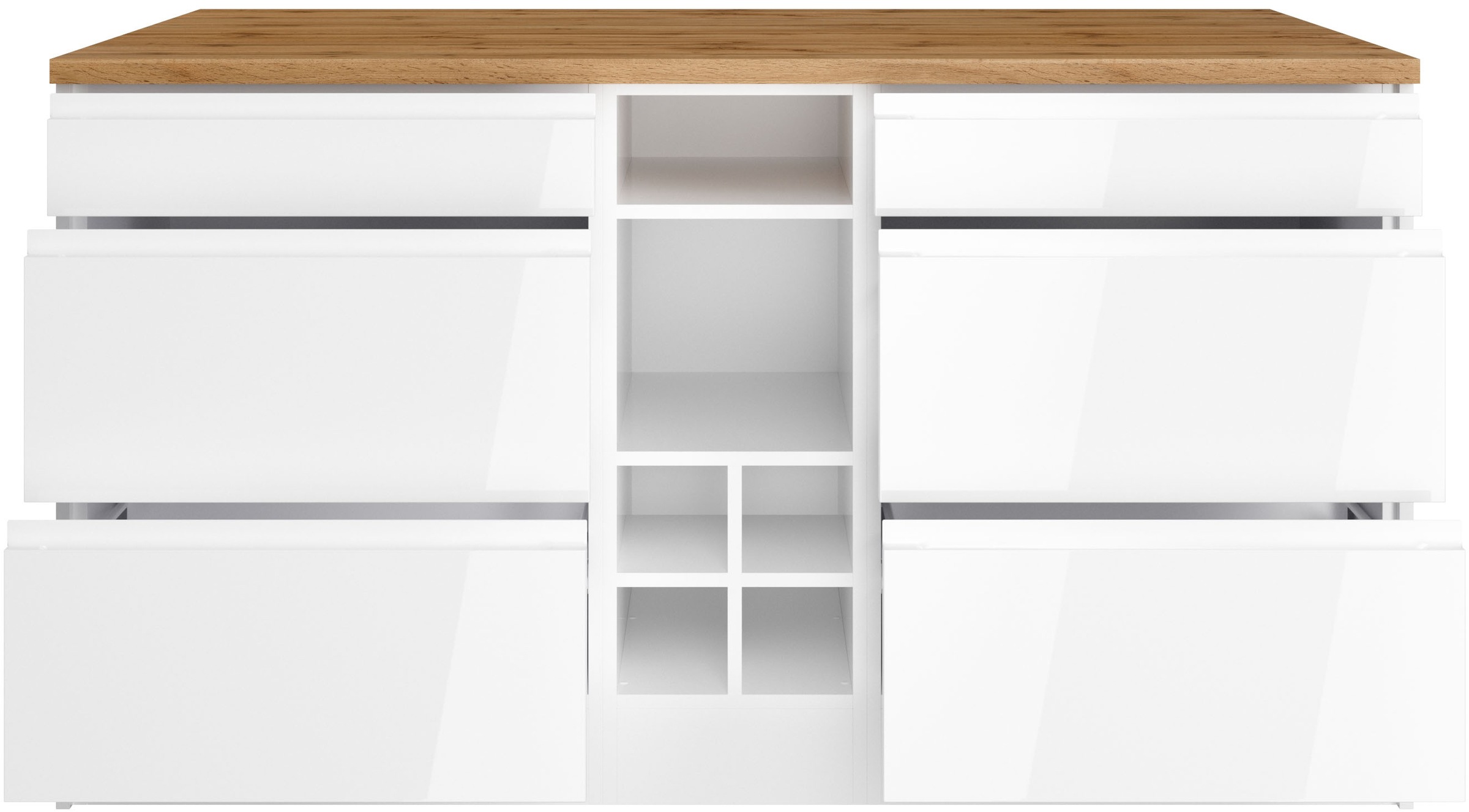 KOCHSTATION Kücheninsel »KS-Virginia«, Breite 153 cm, MDF-Fronten, Flaschenregal