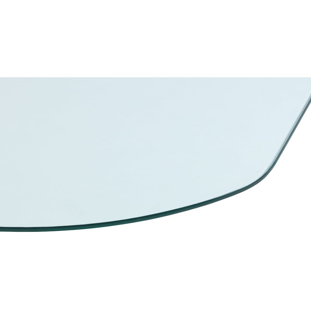 Heathus Bodenschutzplatte, halbrund, 85 x 110 cm, 8mm Stärke, transparent, Funkenschutz für Öfen