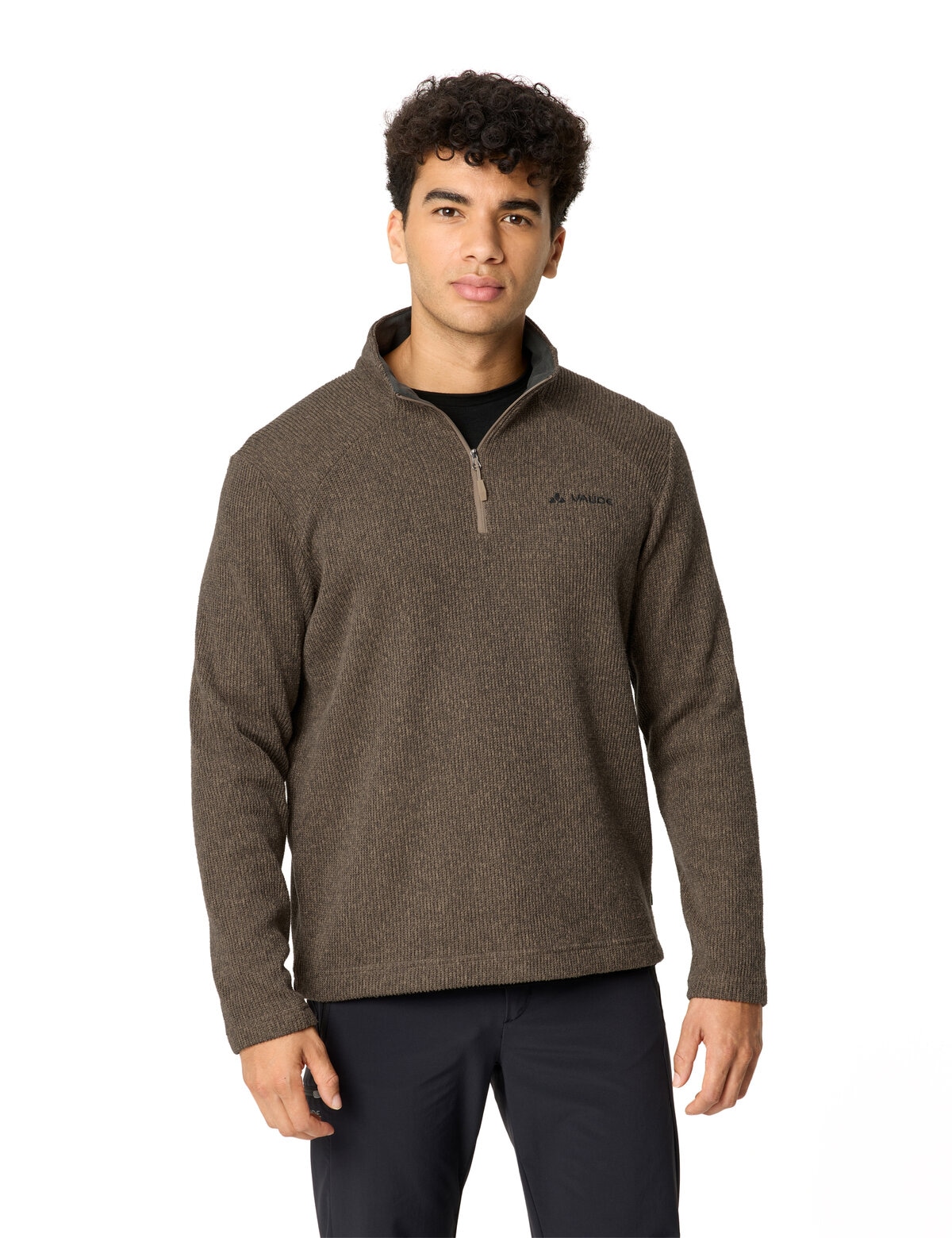 VAUDE Stehkragenpullover »MEN'S TESERO PULLOVER II« mit kurzem Reißverschluss, in Strickoptik, für kühle Tage