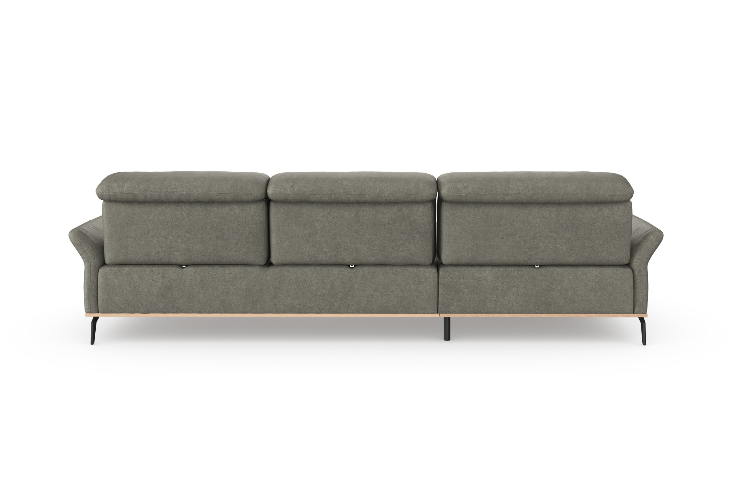 Places of Style Ecksofa »Fjord L-Form«, massiv, wahlweise mit Armlehnfunktion, Kopf- Sitztiefenverstellung