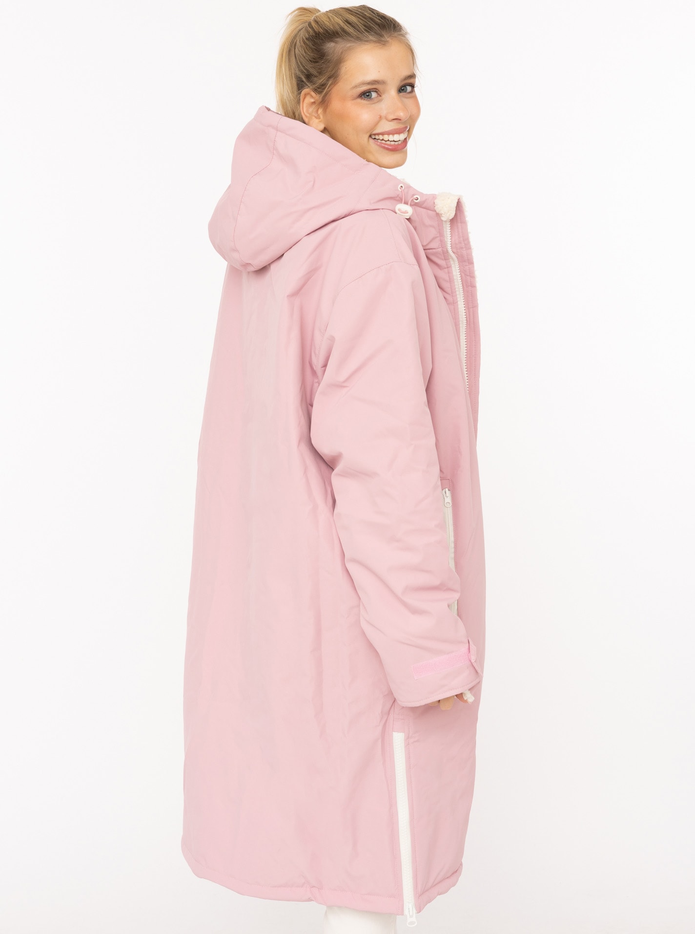 Zwillingsherz Kurzmantel »"Oversize Windjacke ZH"« seitliche Taschen, Kapuze, Reißverschluss, Teddy Futter