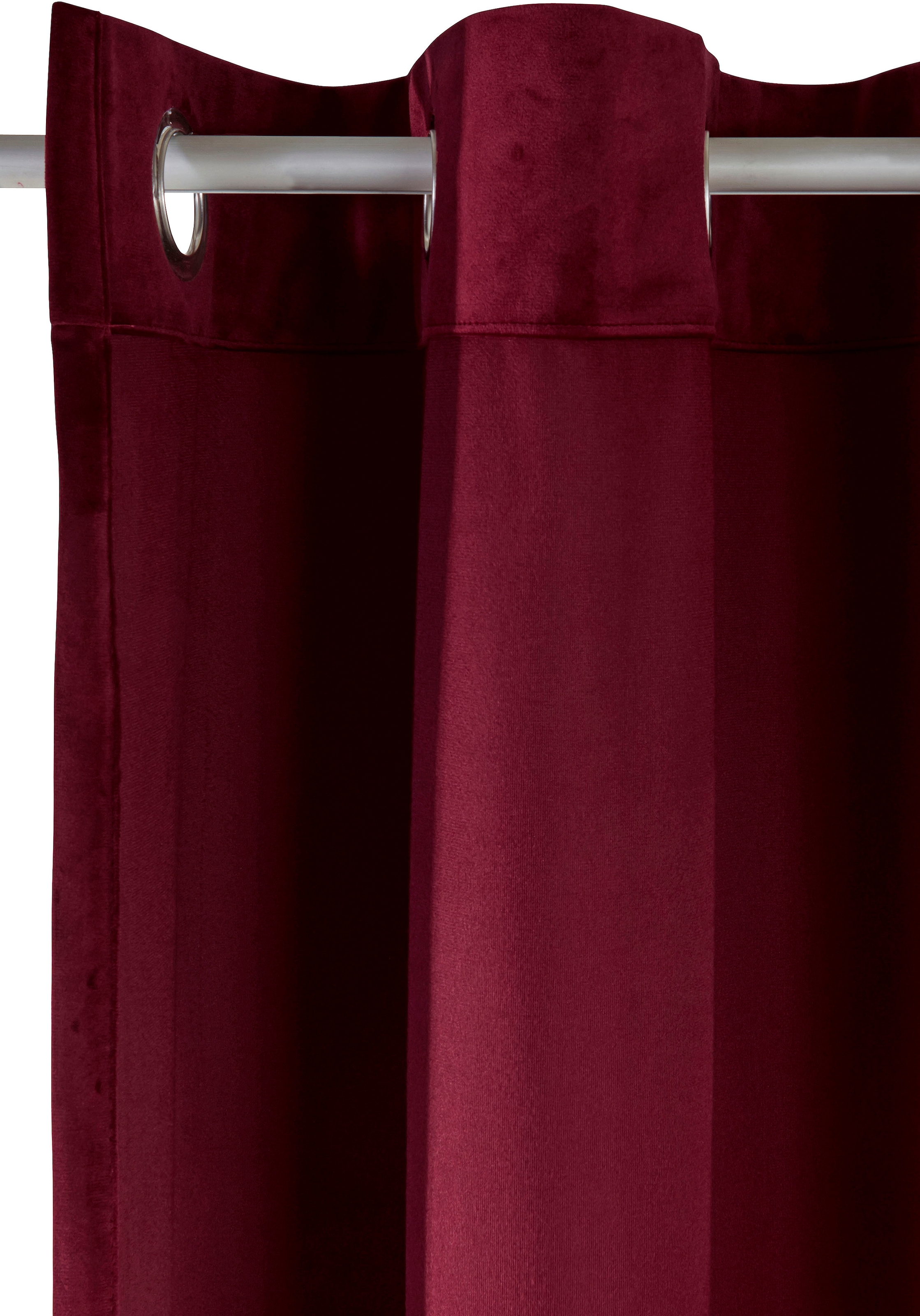 OTTO home Vorhang »Velvet Uni« Ösen 2 Stk. tlg. Blickdichter Samt, 2-er Set, edel, Gardine, multifunktional,