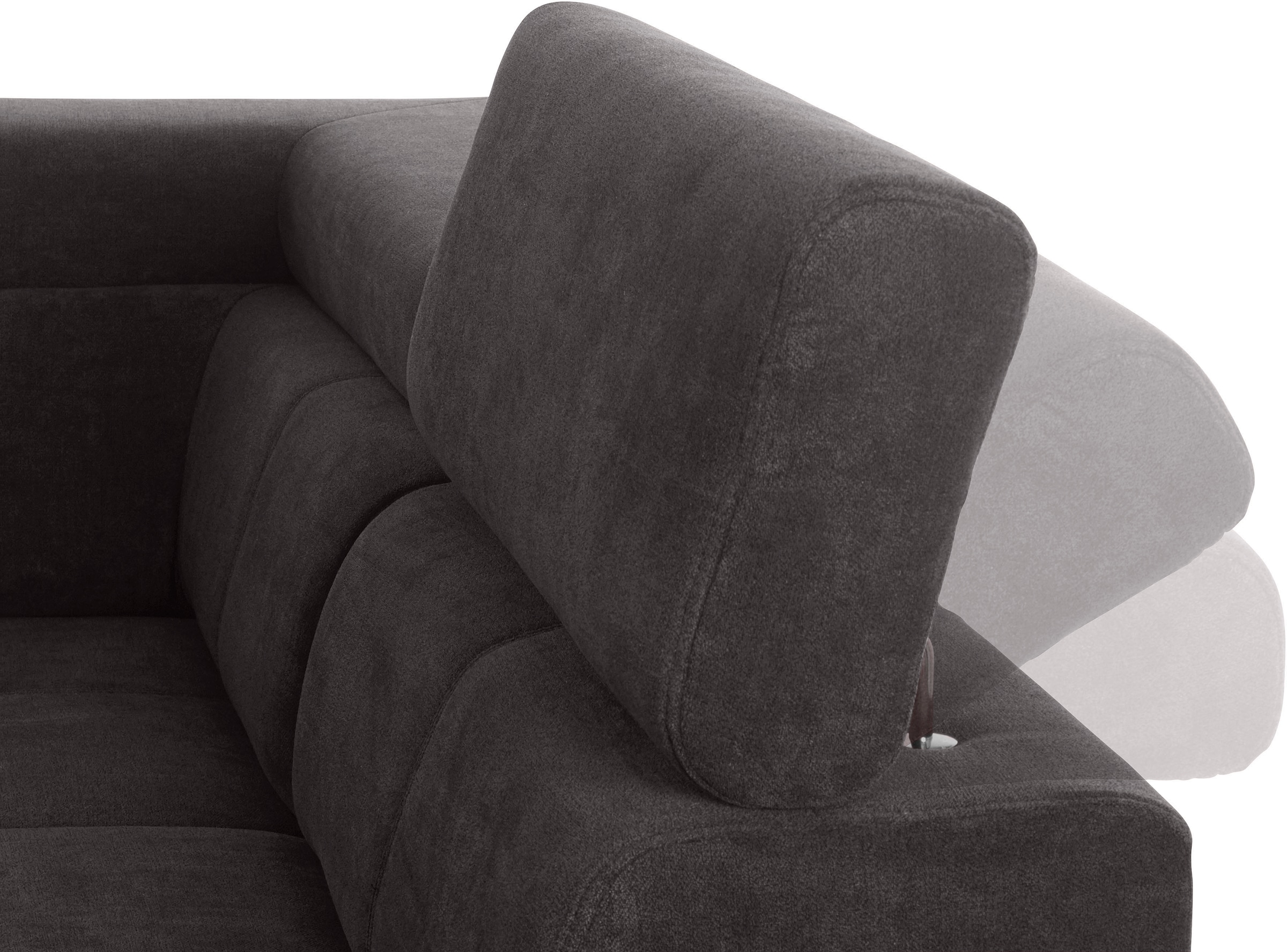 exxpo - sofa fashion Ecksofa »Fiji, L-Form«, mit Kopf- bzw. Rückenverstellung, wahlweise mit Bettfunktion