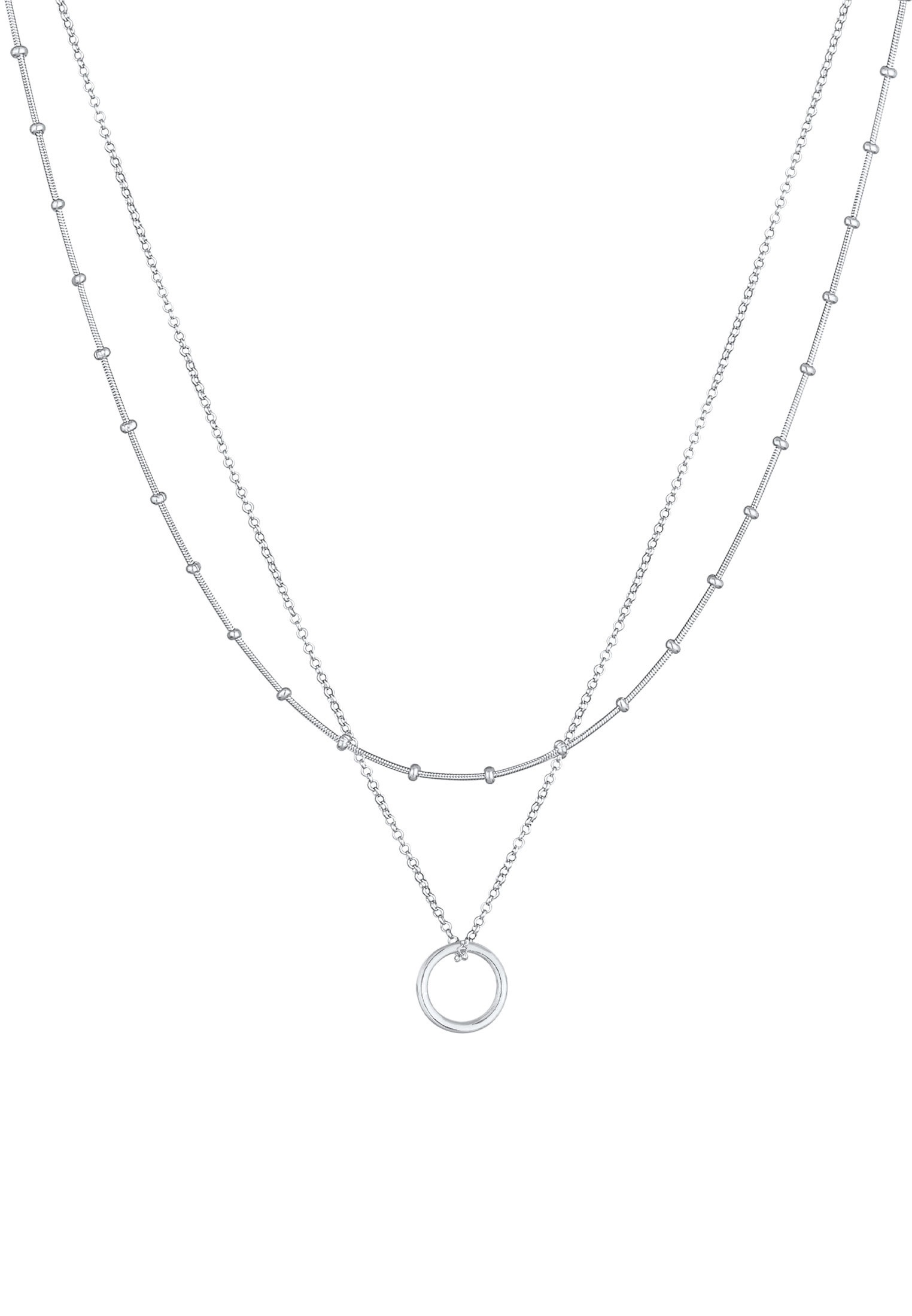 Elli Silberkette »Halskette Layer Kugelkette Kreis Rund 925 Silber«