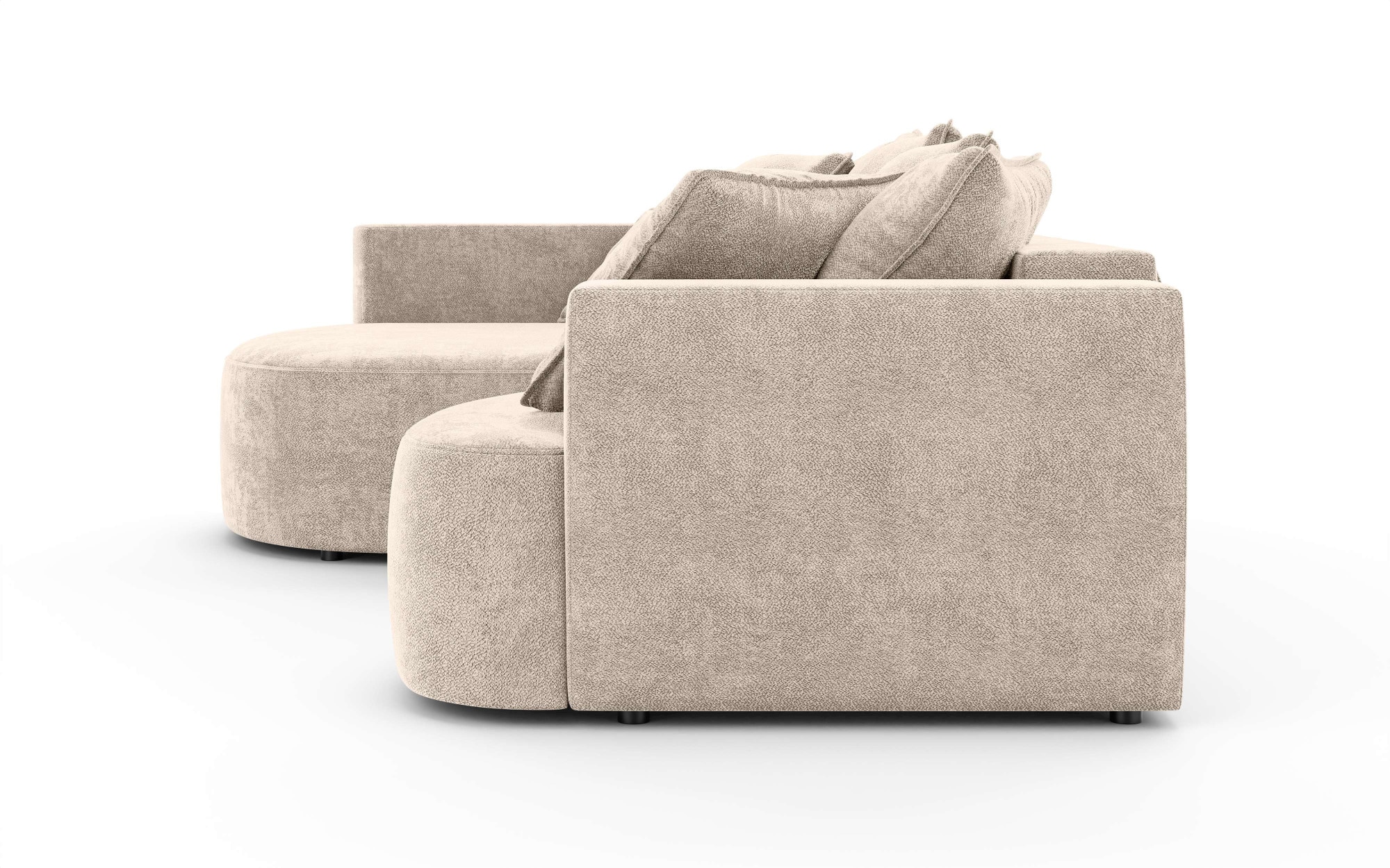 Home affaire Ecksofa »Kahekili, Schlafsofa mit Bettkasten, Maße B/T/H: 255/181/90/ cm« L-Form mit Wellenunterfederung, 7 Rückenkissen und 2 Zierkissen