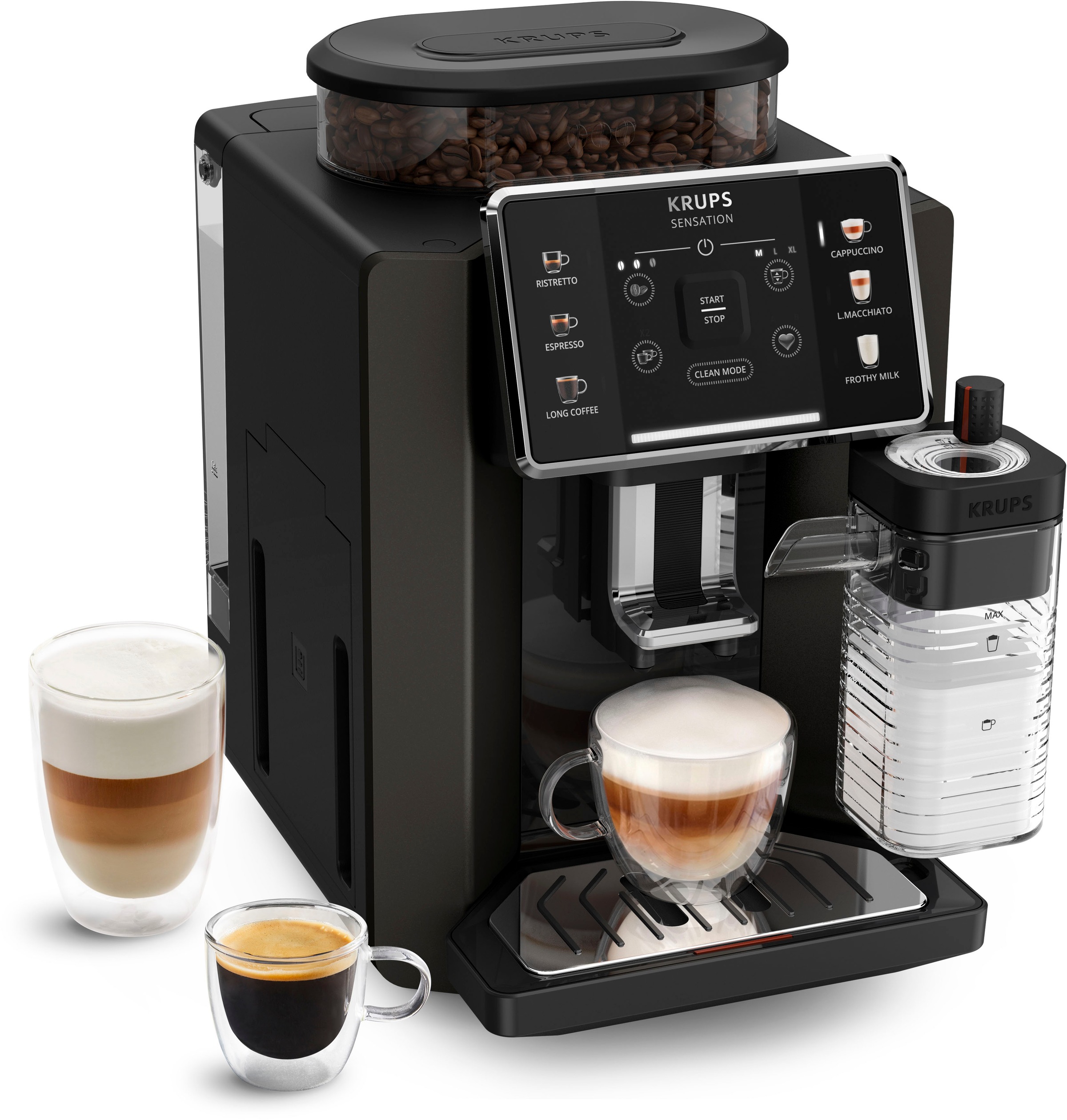 Krups Kaffeevollautomat »EA9128D Sensation Milk«, 6 Kaffee- und Milchspezialitäten, aut. Reinigung, Metall-Brühgruppe