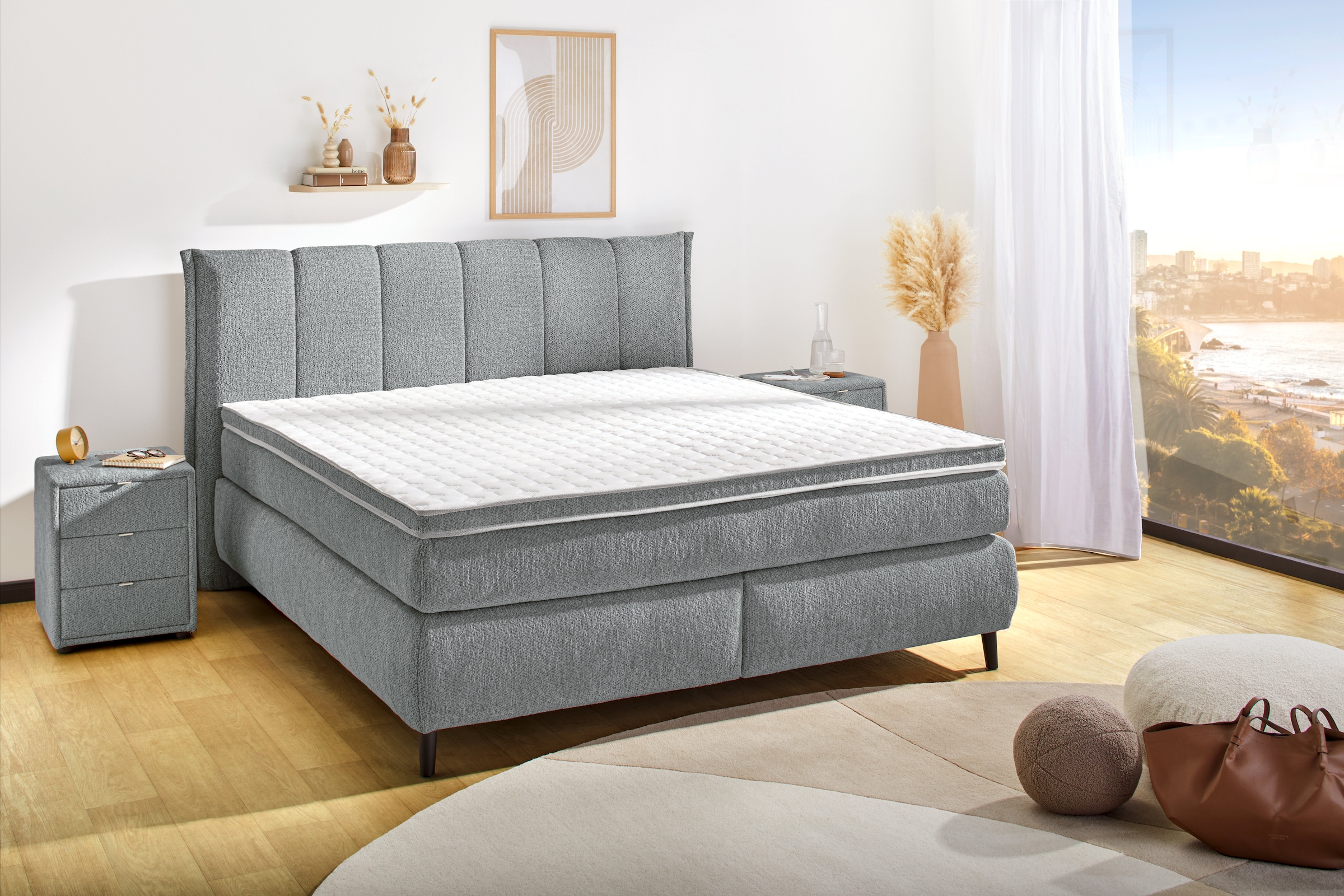 Jockenhöfer Gruppe Boxspringbett »Isabella, in 160x200cm oder 180x200 cm, Härtegrade wählbar« inkl. 7-Zonen-TTFK-Matratze und Kaltschaumtopper